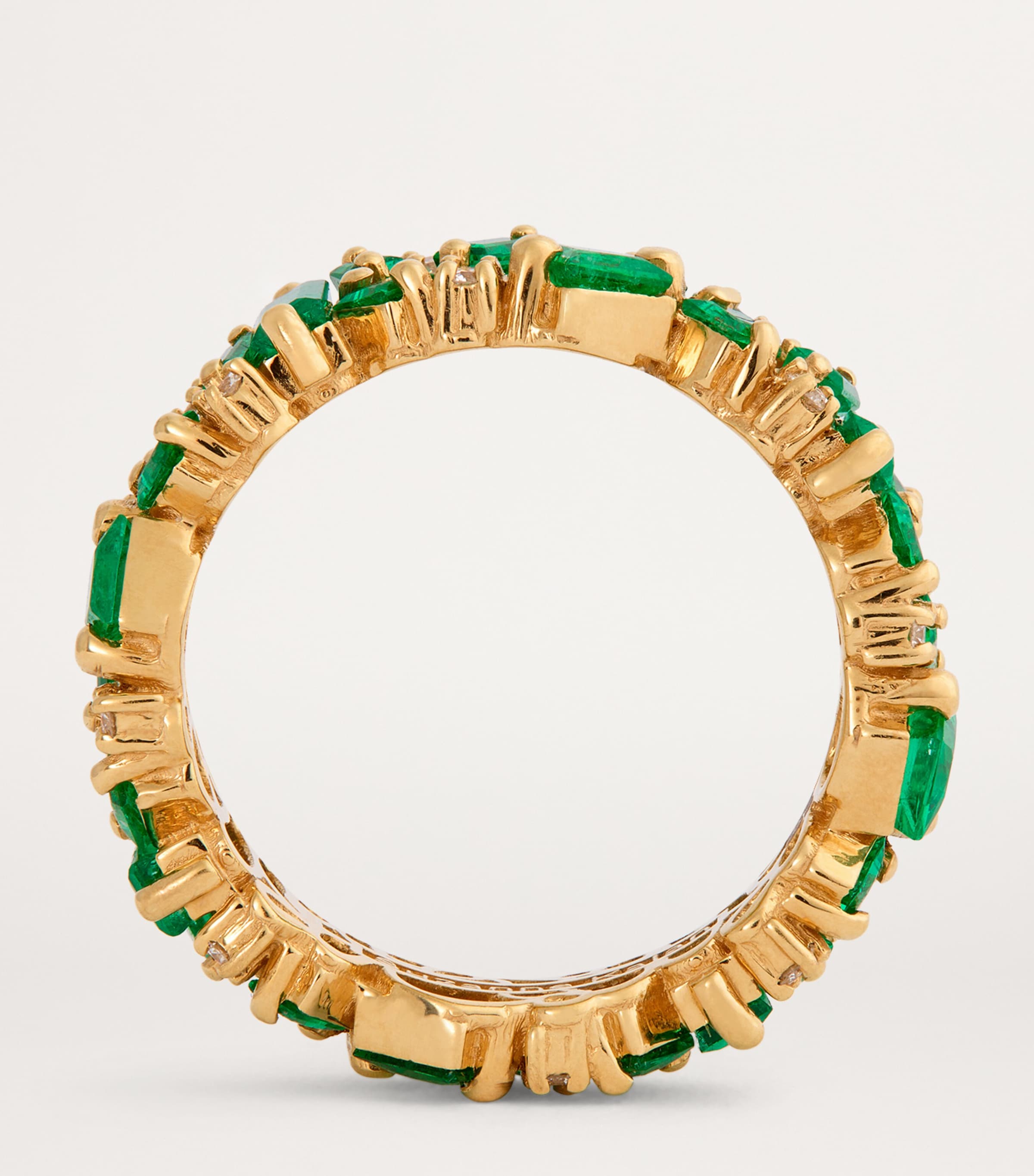 Yellow Gold, Diamond and Emerald La Fantaisie Eternity Ring 18K YG/EMER Image 3