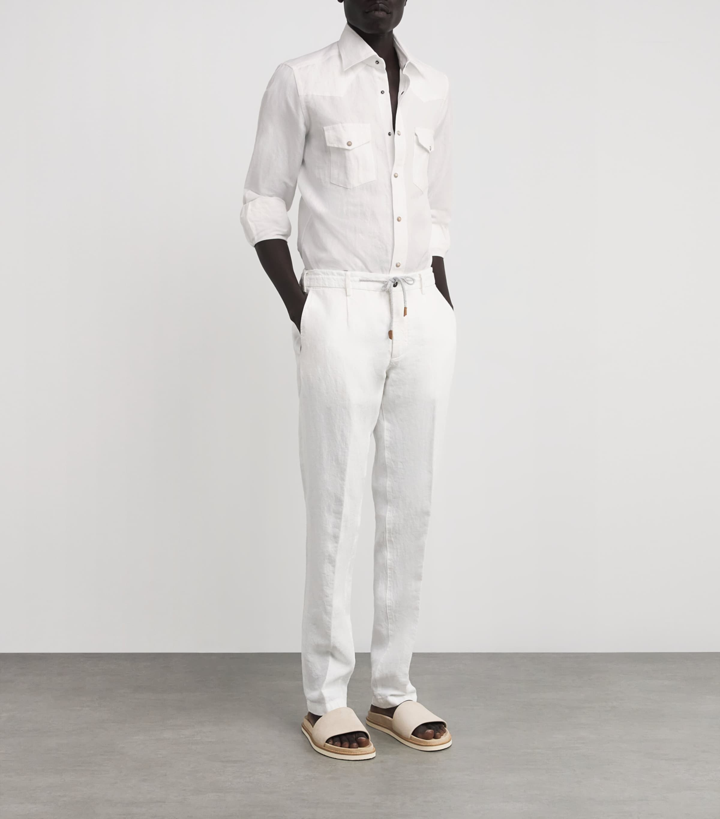 Linen-Cotton Texas Shirt BIANCO Image 2