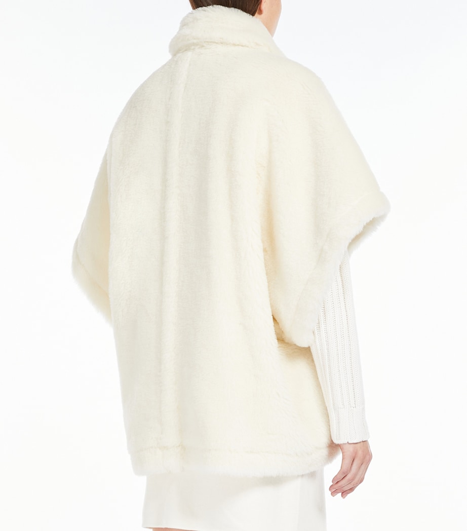 Max Mara Womens Alpaca-Wool-Silk Cape Optical White Image 3