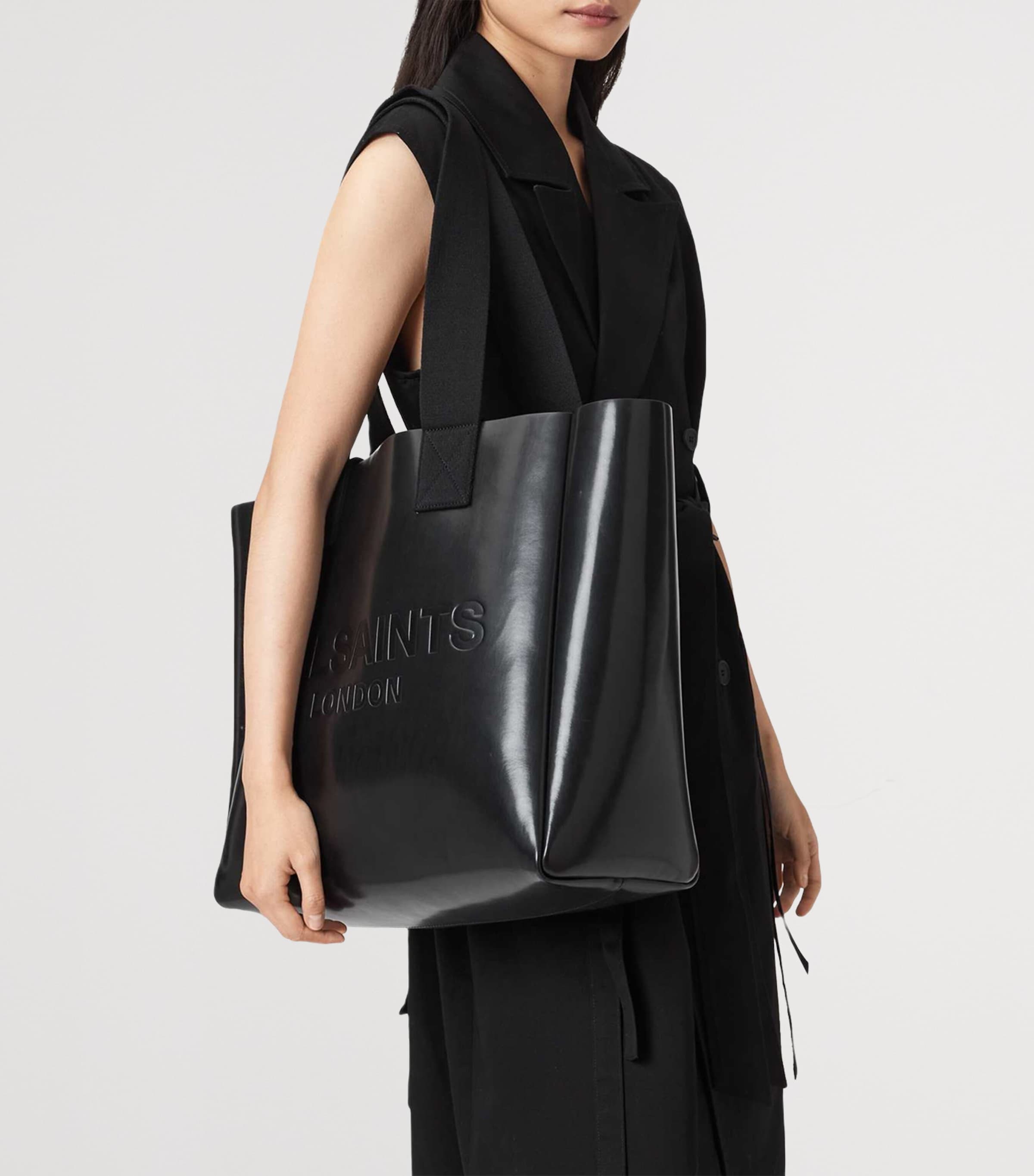 Leather Izzy Tote Bag BLACK Image 5