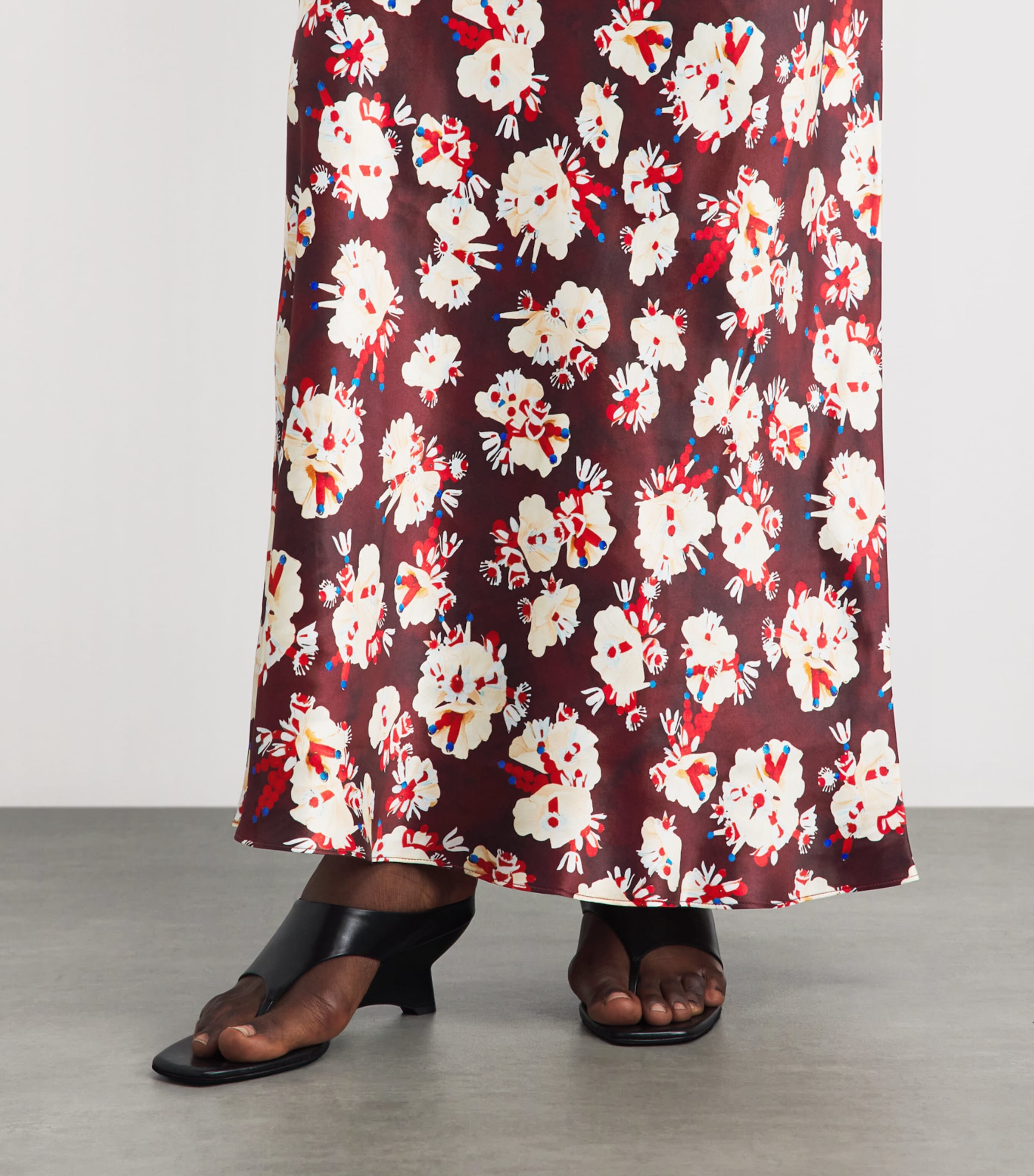 Rabanne Womens Silk Floral Print Maxi Dress Flwrs Trms Prple/yel Image 5