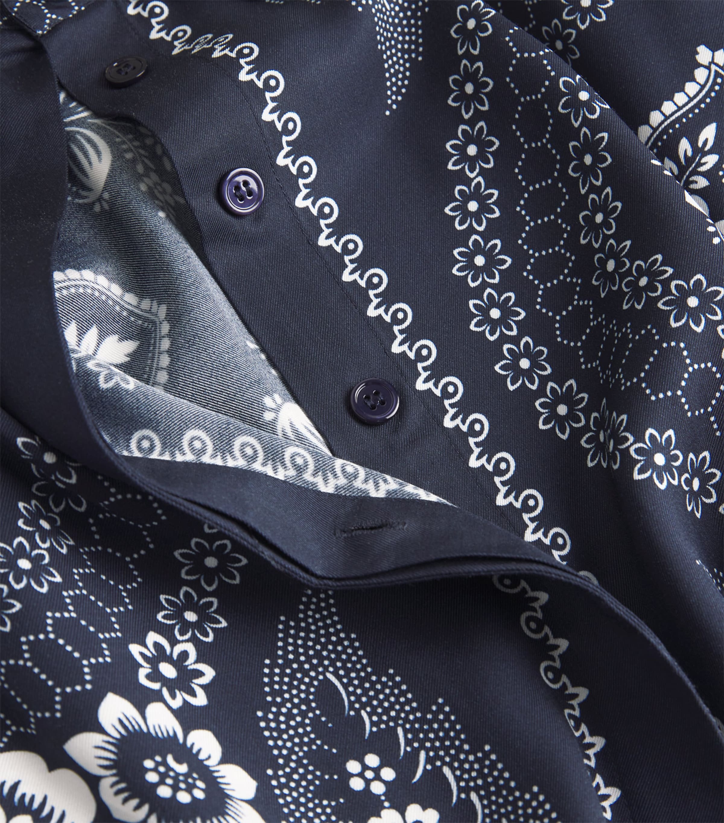 Satin Floral Print Shirt NAVY BANDANA PRINT Image 5