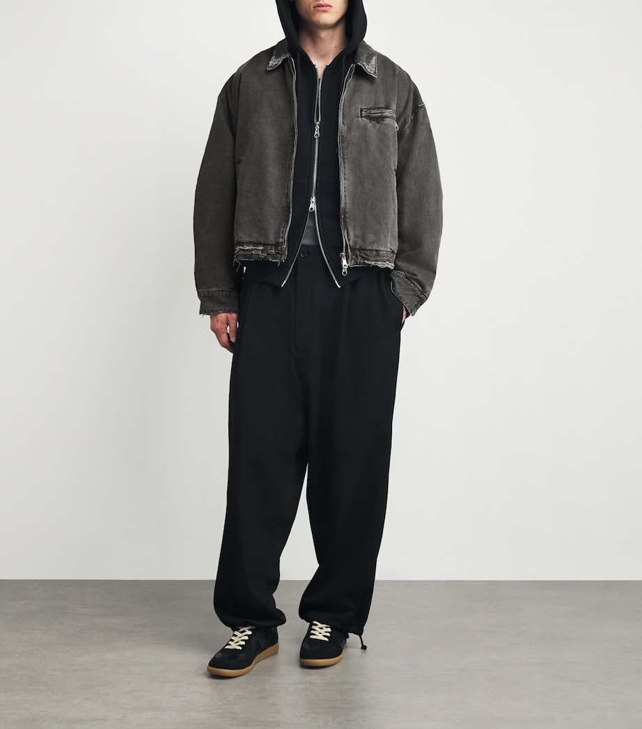 Distressed Trucker Jacket 000 BLACK Image 2