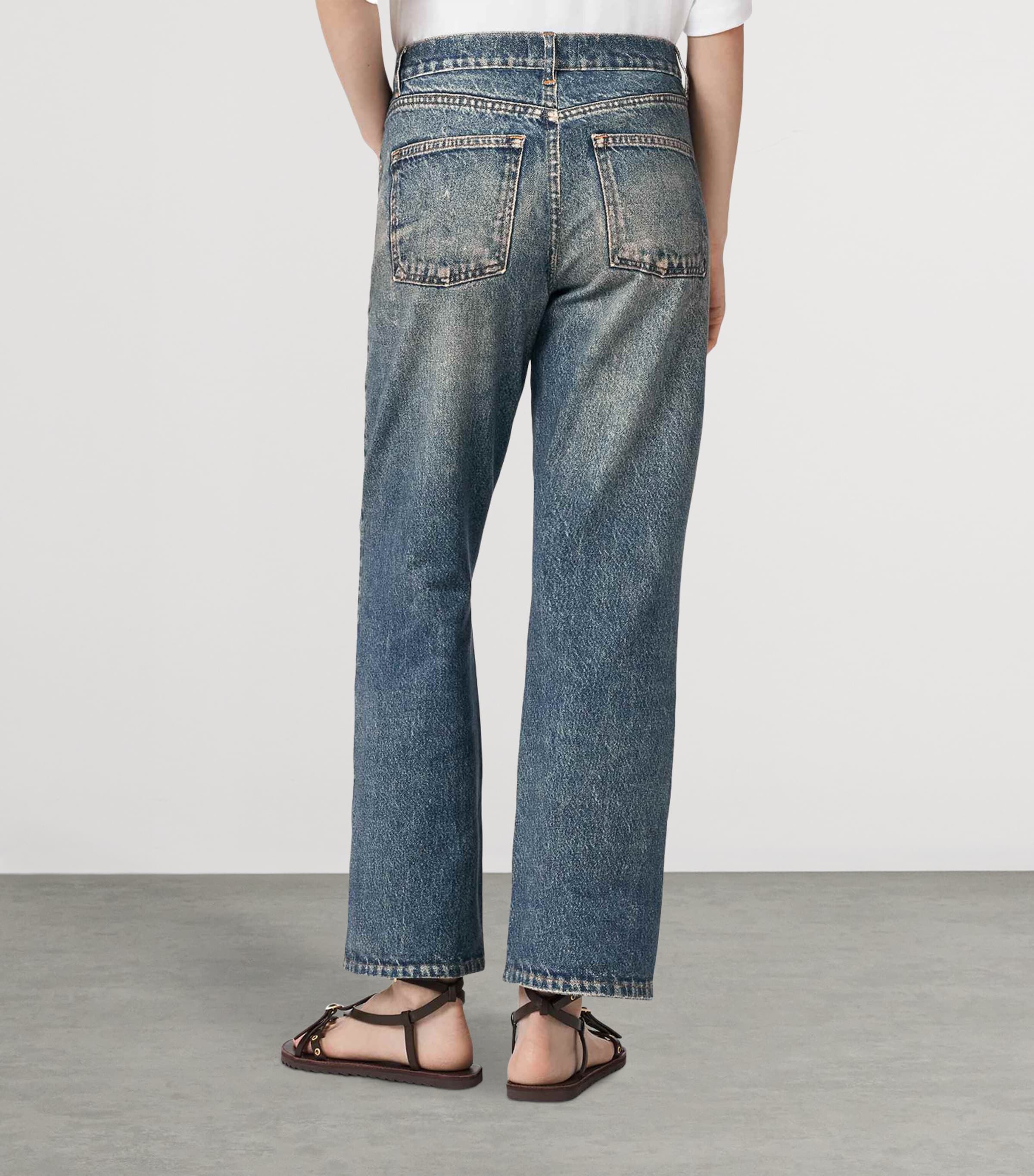 AllSaints Womens Denim Illusion Print Ida Trousers Illusion Tint Blue Image 4