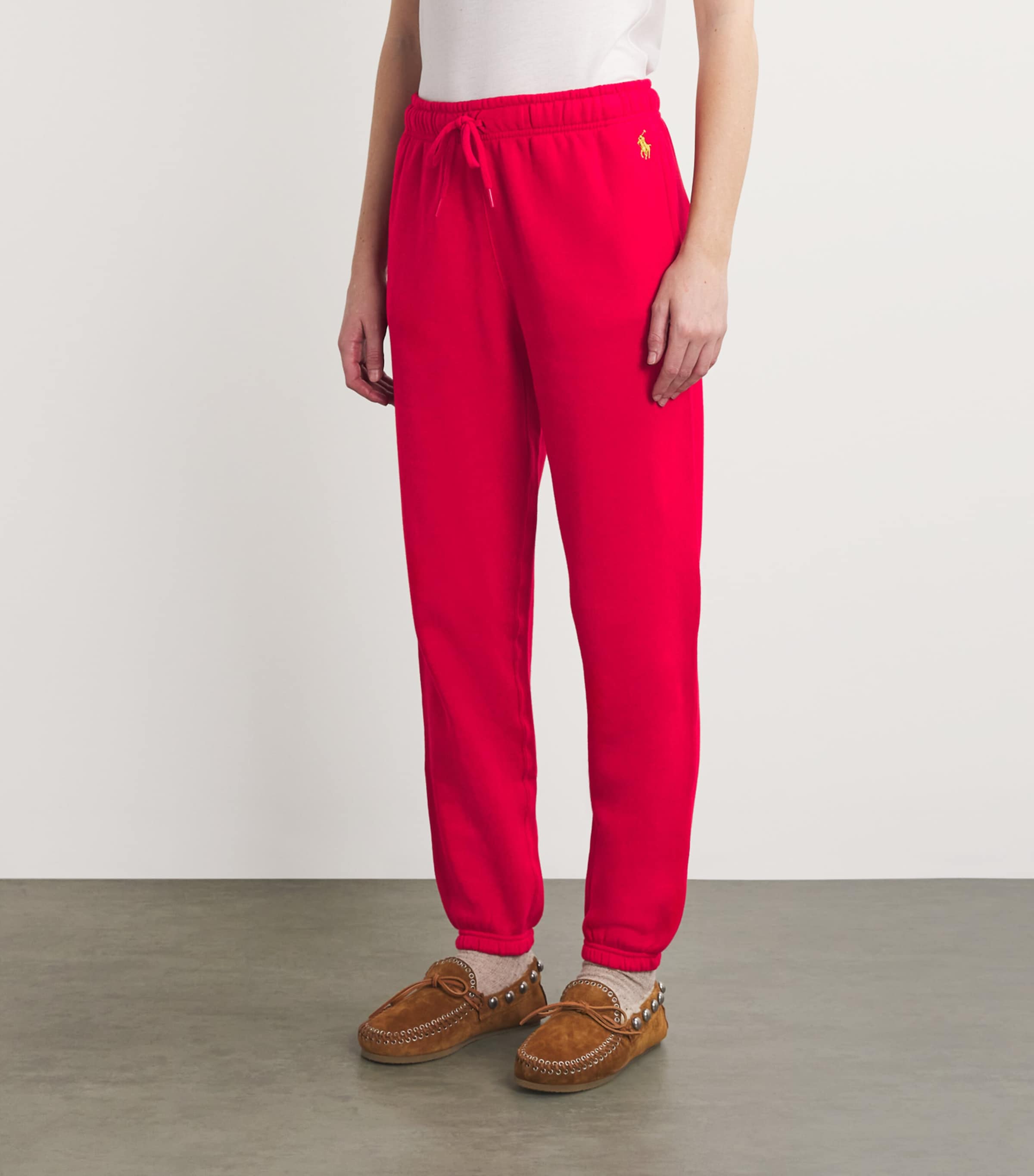 Polo Ralph Lauren Womens Cotton-Blend Polo Pony Sweatpants Red Image 3