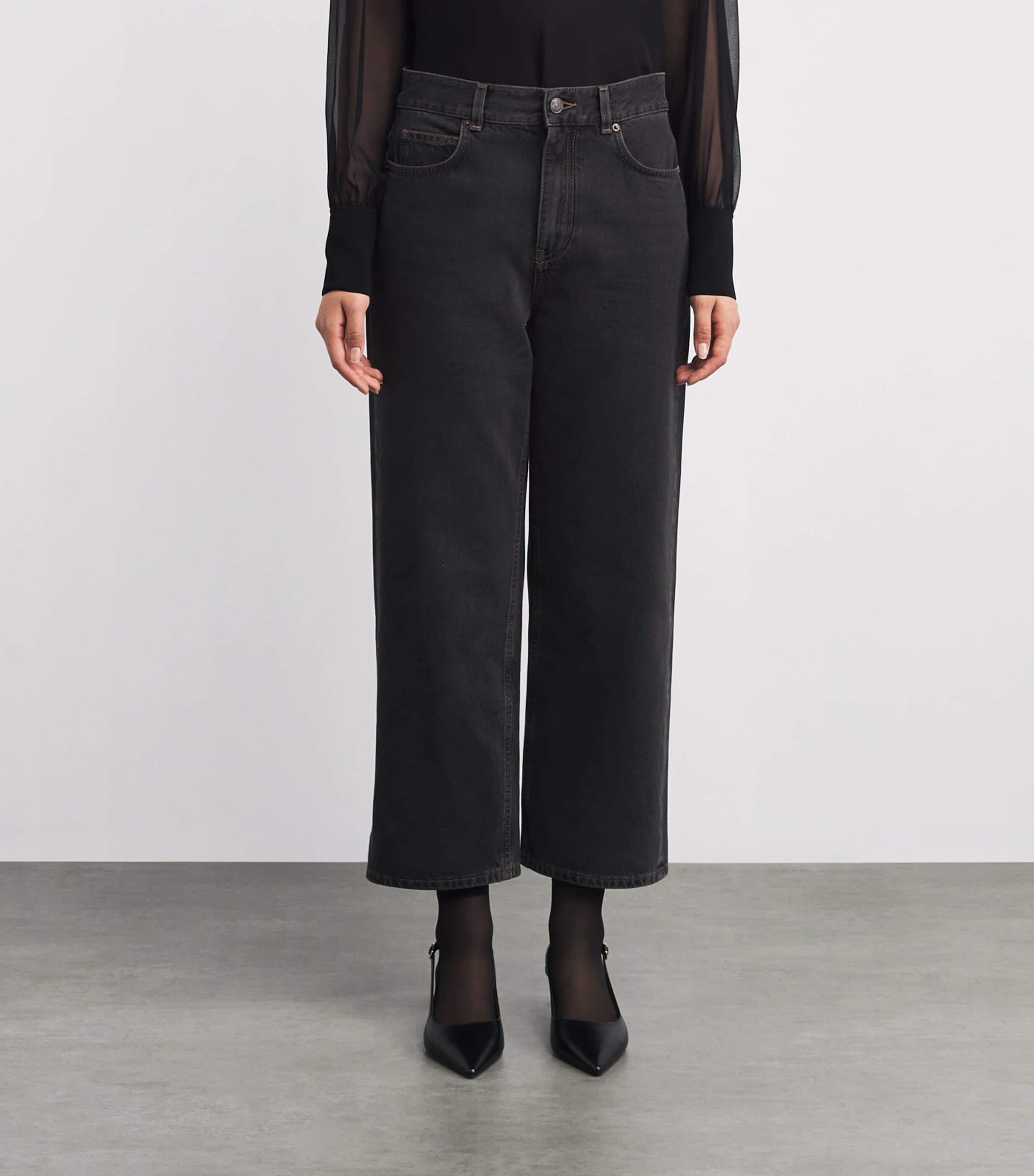 Cropped Straight Jeans WARM BLACK Image 3