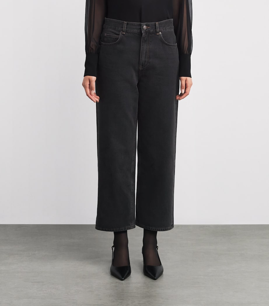 Cropped Straight Jeans WARM BLACK Image 3