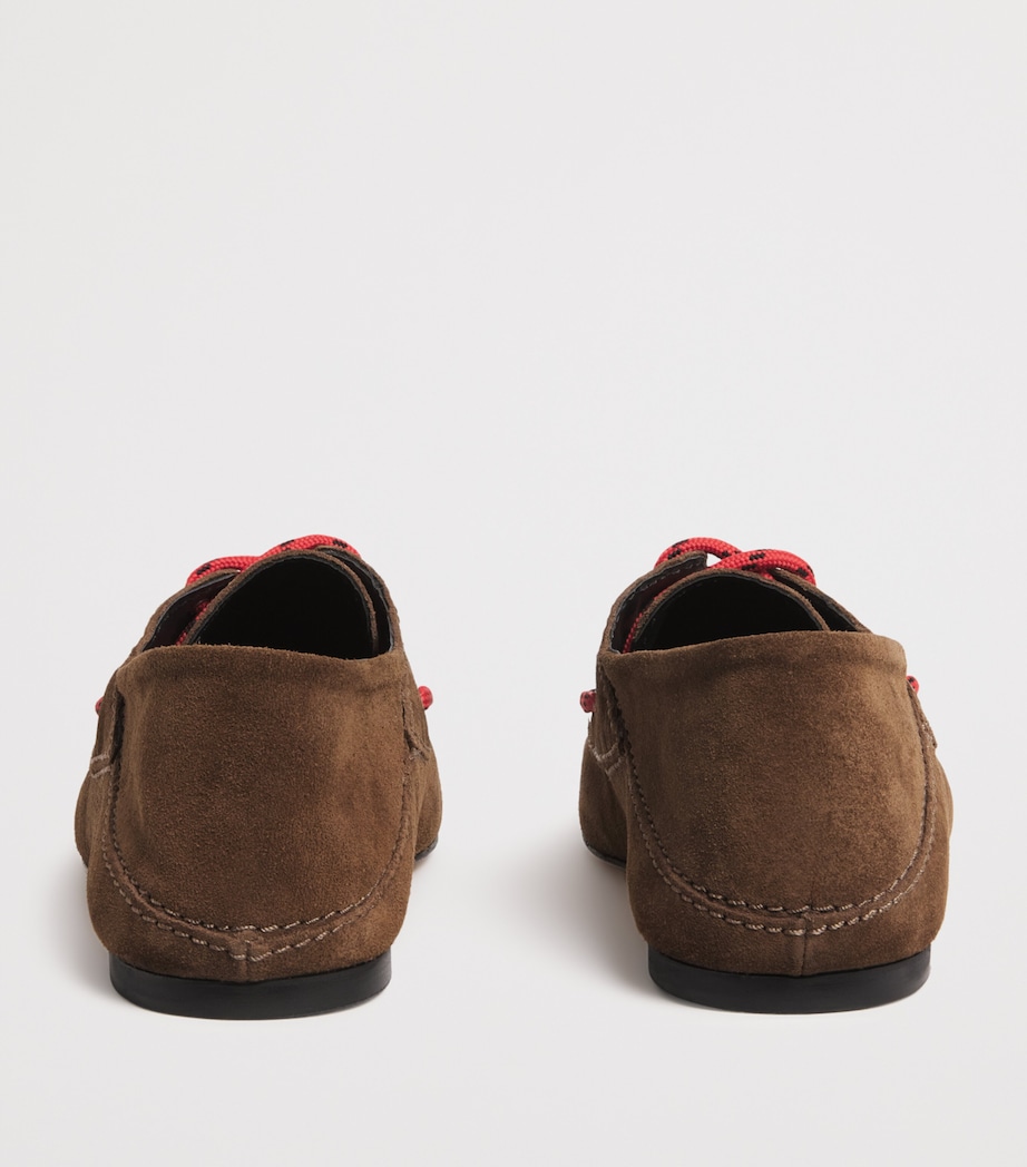Suede Boat Shoes BROWN Image 4