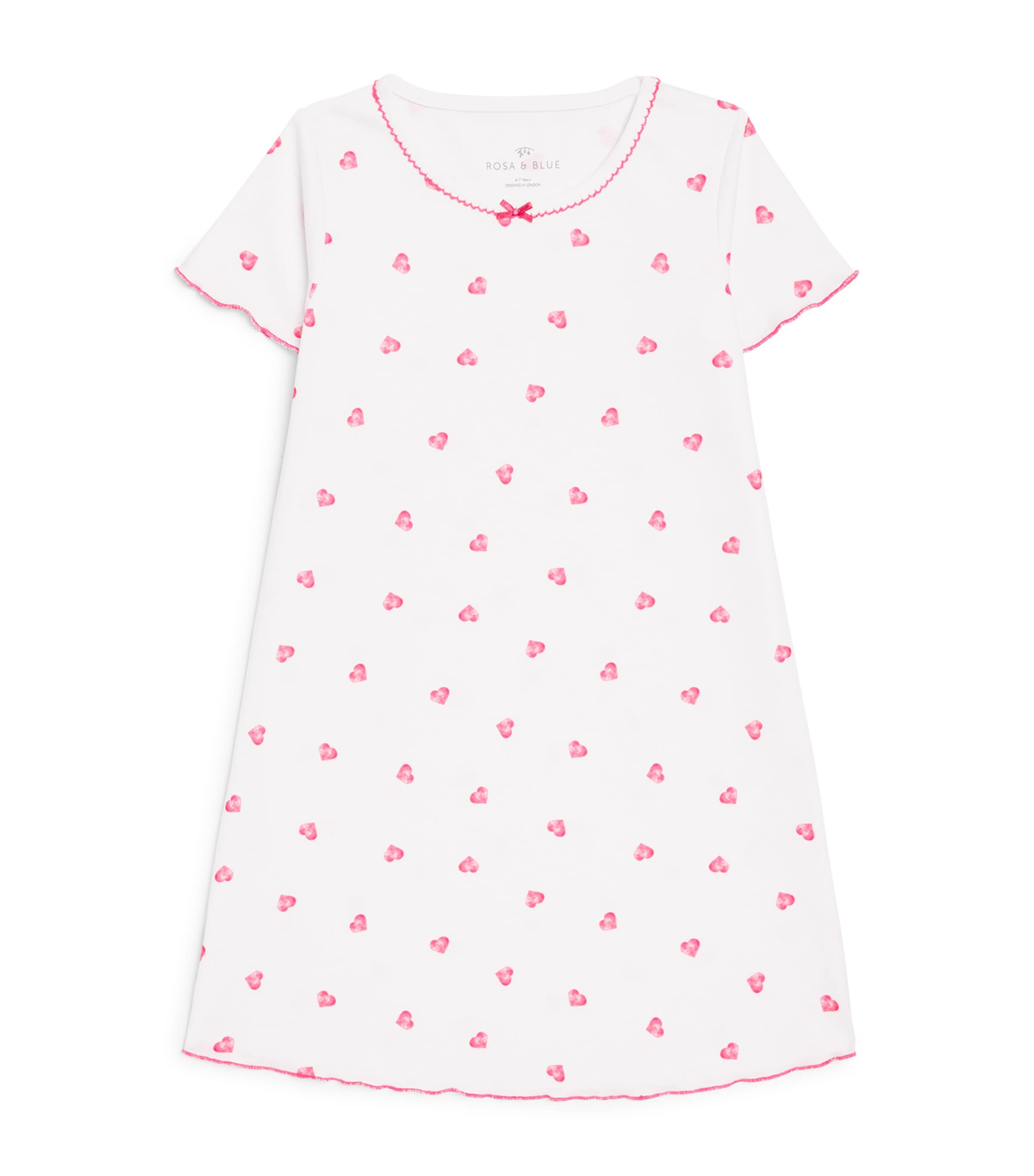 Rosa & Blue Heart Nightdress (4-5 Years) Pink Heart Image 1