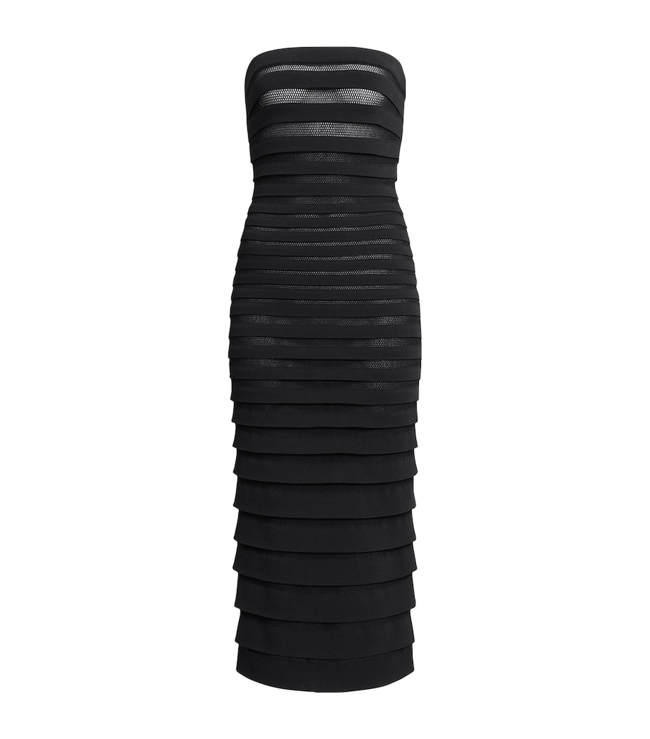 Strapless Striped Midi Dress NOIR ALAIA Image 1
