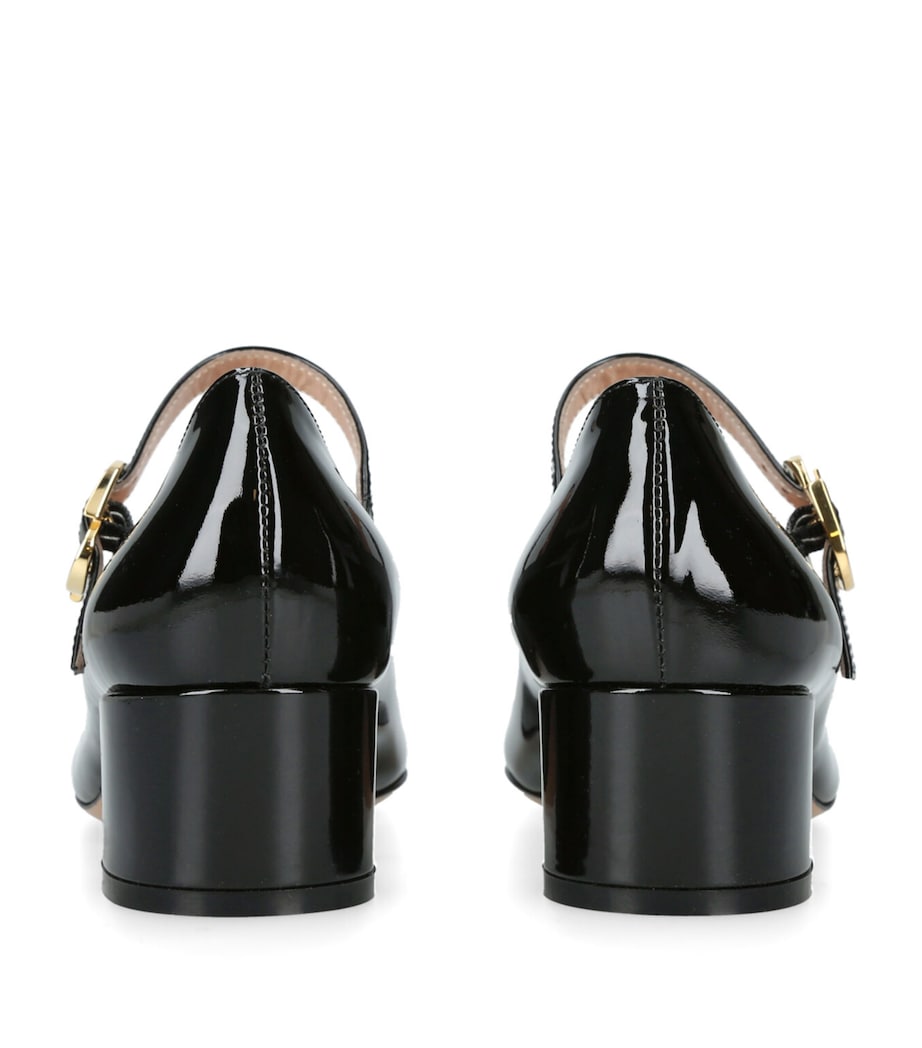 Leather Mary Jane Pumps 45 BLACK Image 3
