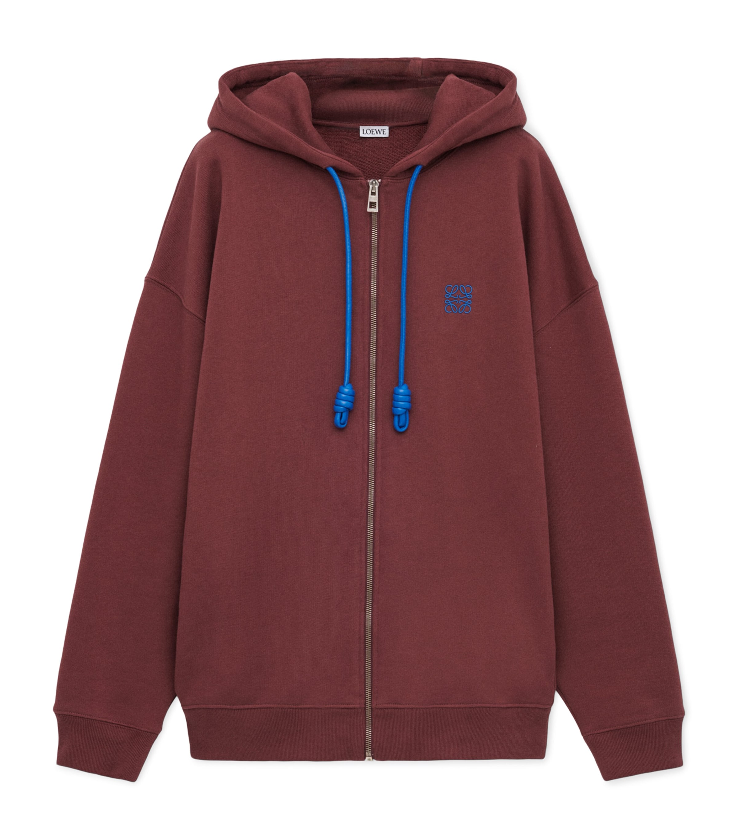 Cotton-Blend Anagram Hoodie BURGUNDY Image 1