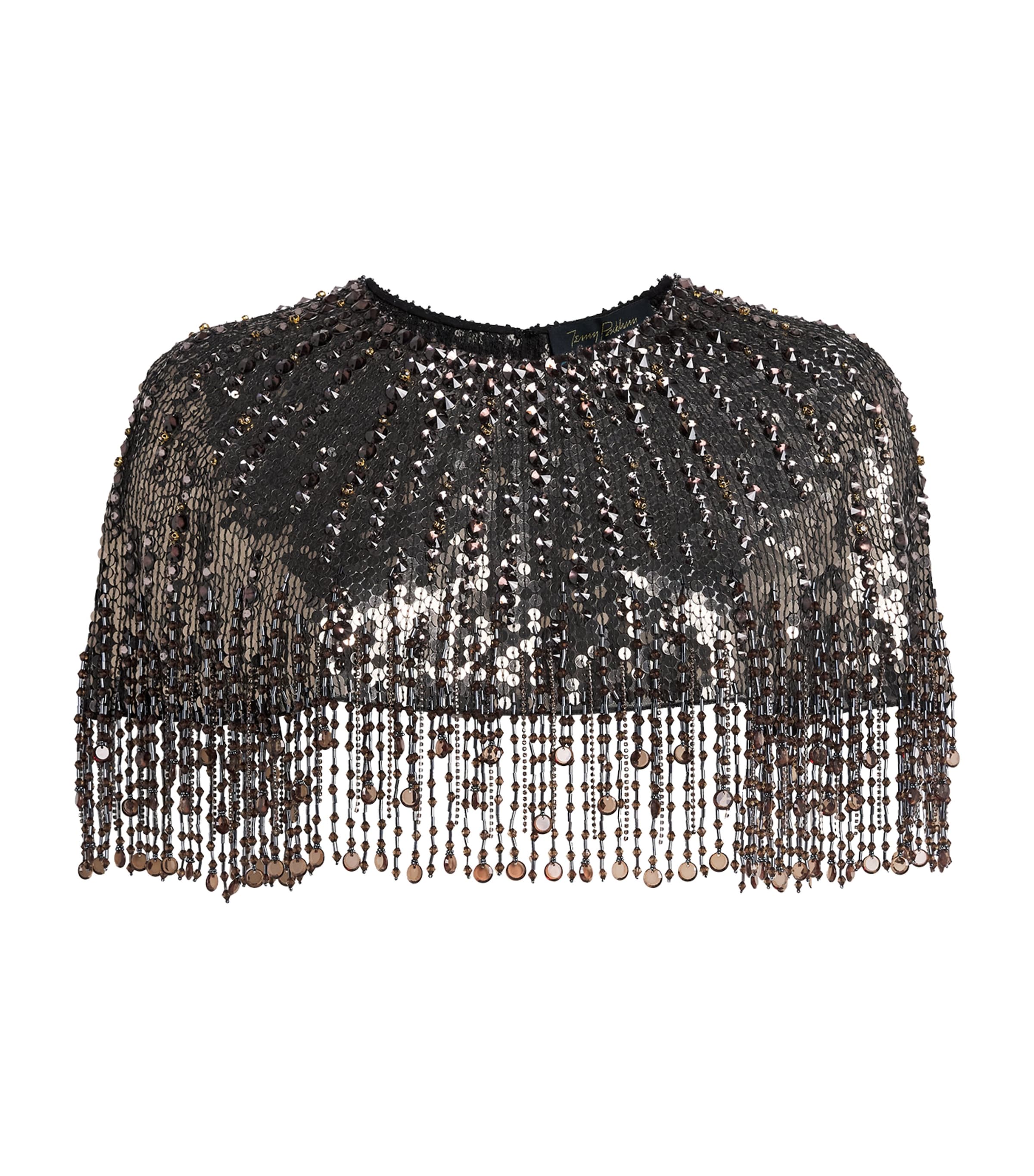 Jenny Packham Womens Sequin Dazzle Dream Cape Ombre Gnmtl/liquorce Image 1