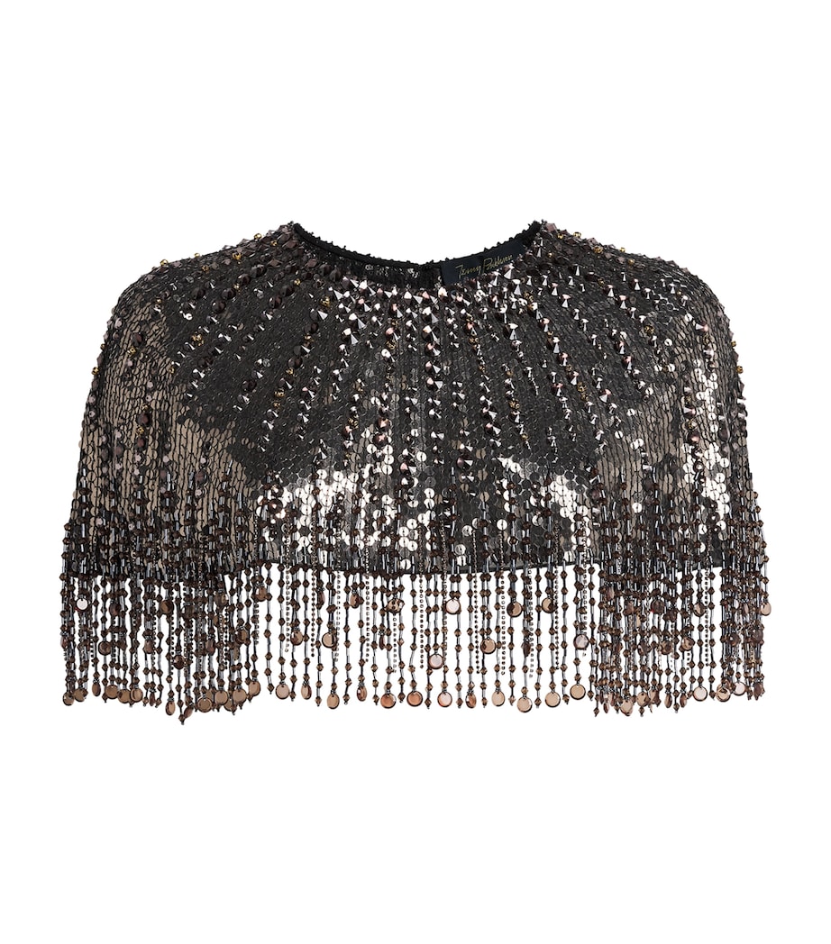 Jenny Packham Womens Sequin Dazzle Dream Cape Ombre Gnmtl/liquorce Image 1
