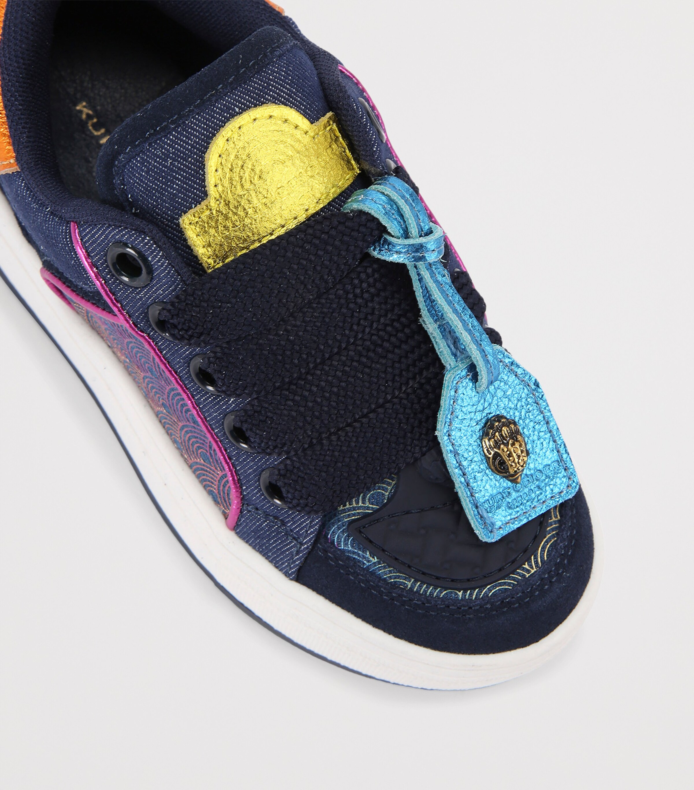Kurt Geiger London Leather Southbank Tag Sneakers Denim Image 3