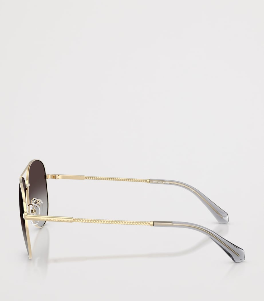 Michael Kors Perledo Pilot Sunglasses Gold Image 3