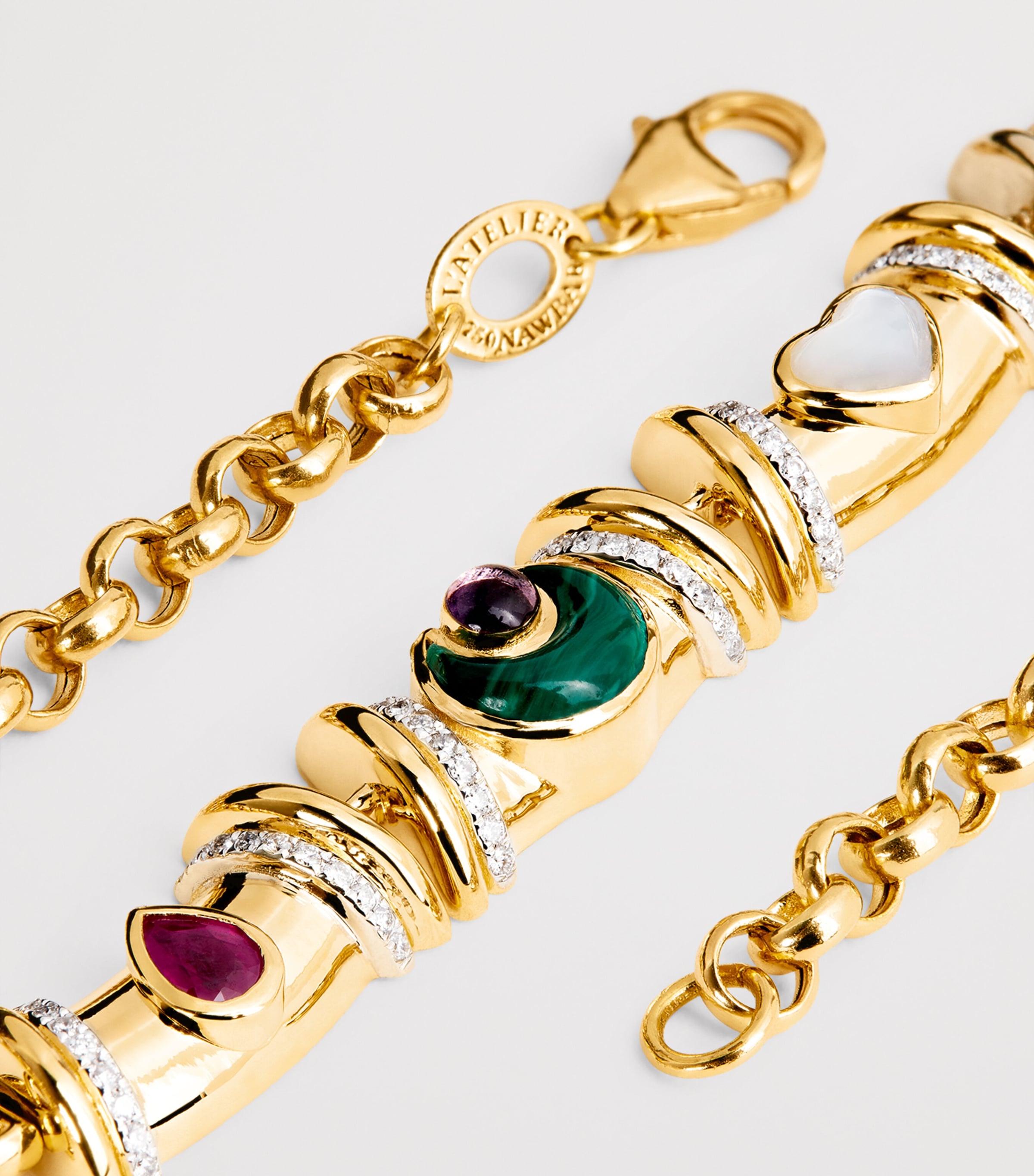 Yellow Gold, Diamond and Mixed Stone Lot N*91 Milky Way Necklace YELLOW GOLD Image 3