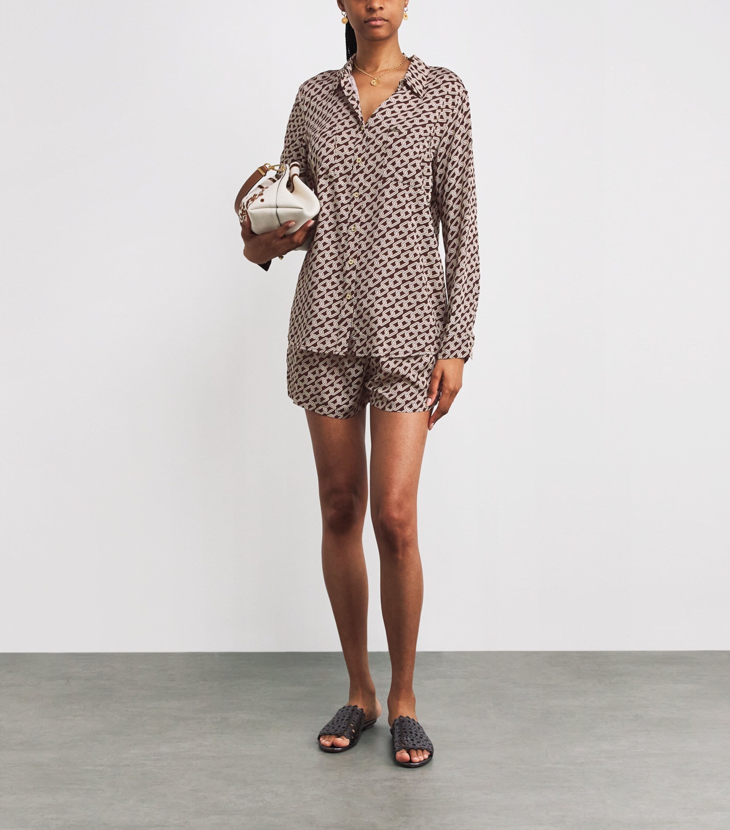 Melissa Odabash Womens Chain Print Millie Shirt Image 2