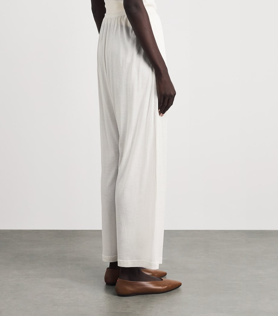Toteme Womens Cotton-Silk Wide-Leg Trousers Off White Image 5