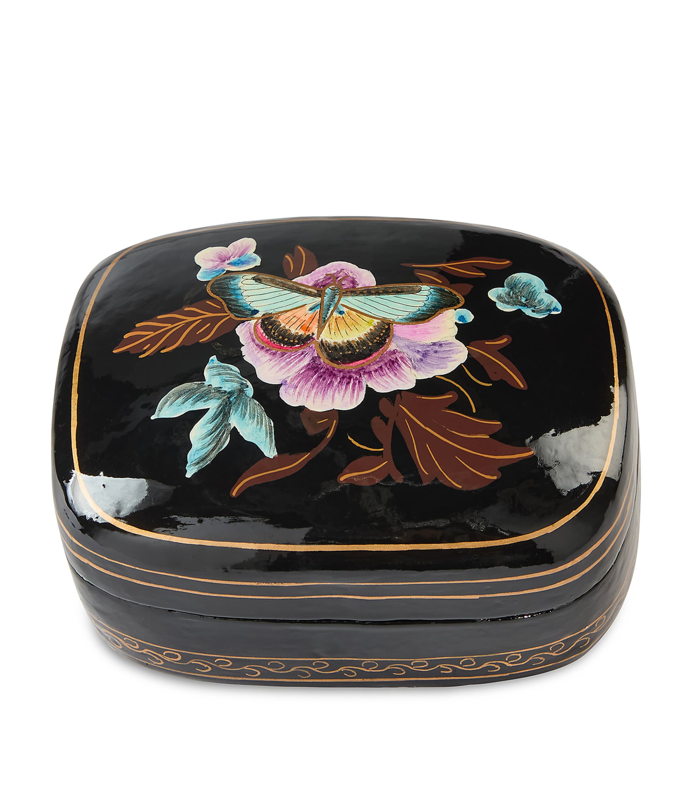 HONEST Floral Trinket Box Black Image 1