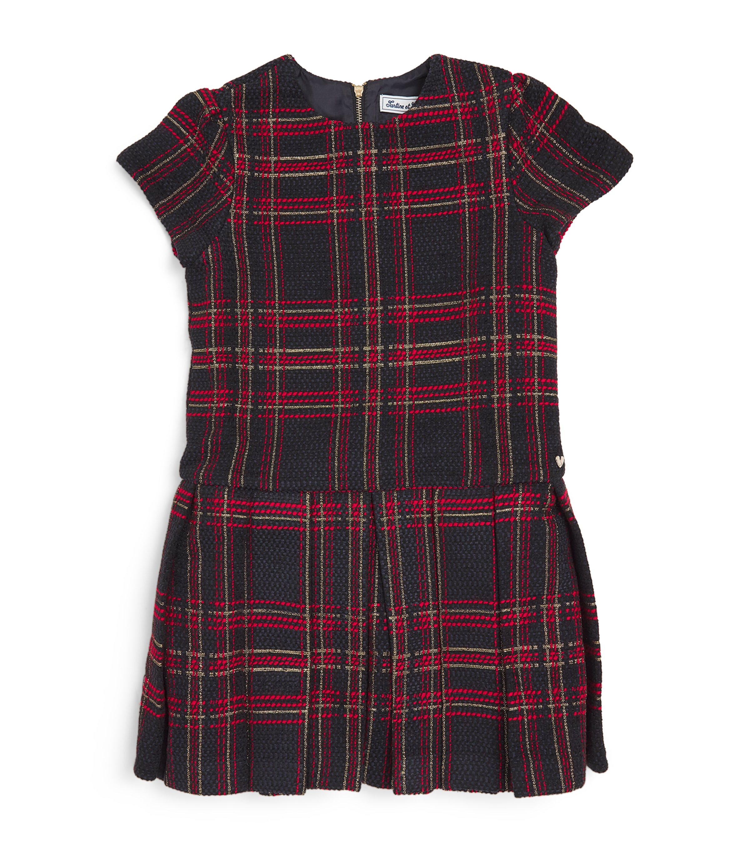 Shop Tartine Et Chocolat Tartan Dress In Navy