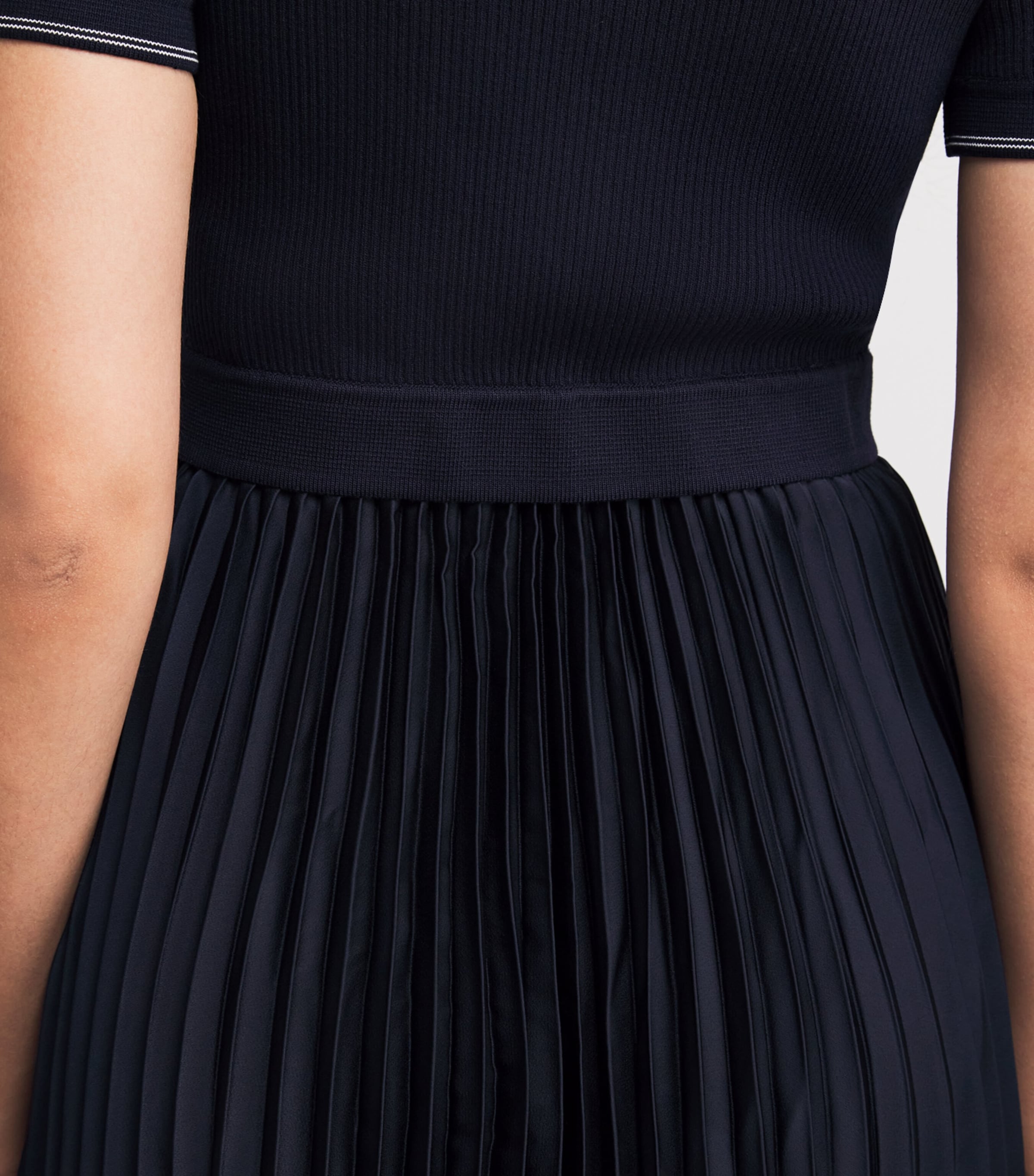 Pleated-Skirt Polo Mini Dress NAVY Image 4