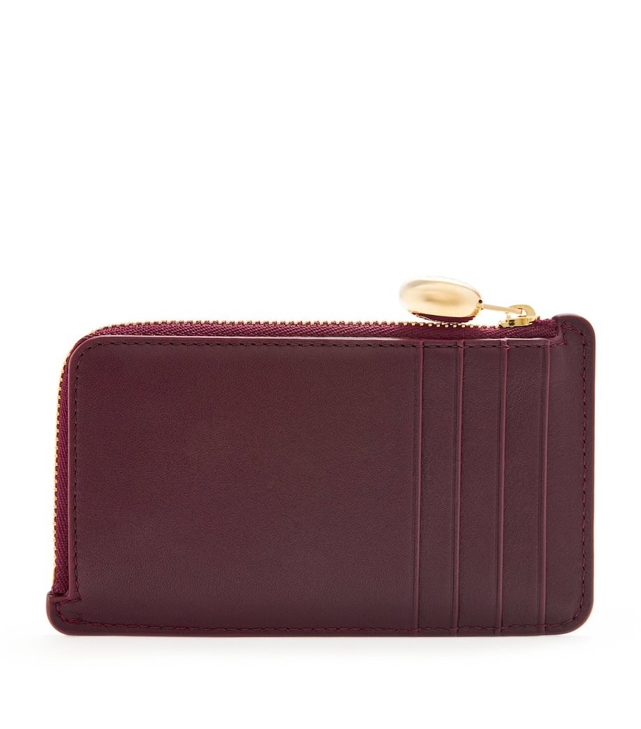 Leather Pebble Card Holder BURGUNDY Image 2