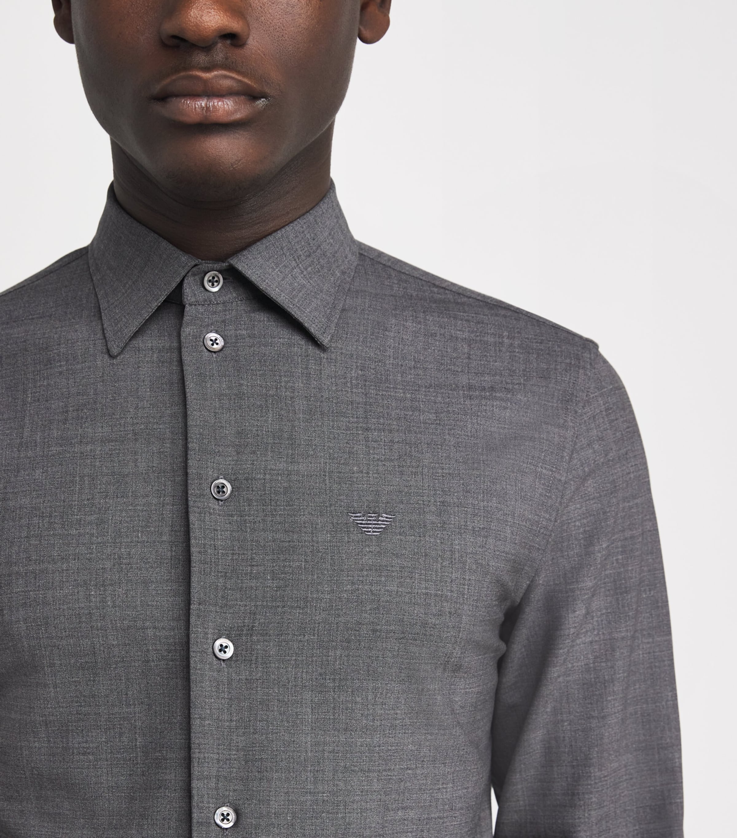 Stretch-Wool Logo Shirt O8003 Image 6