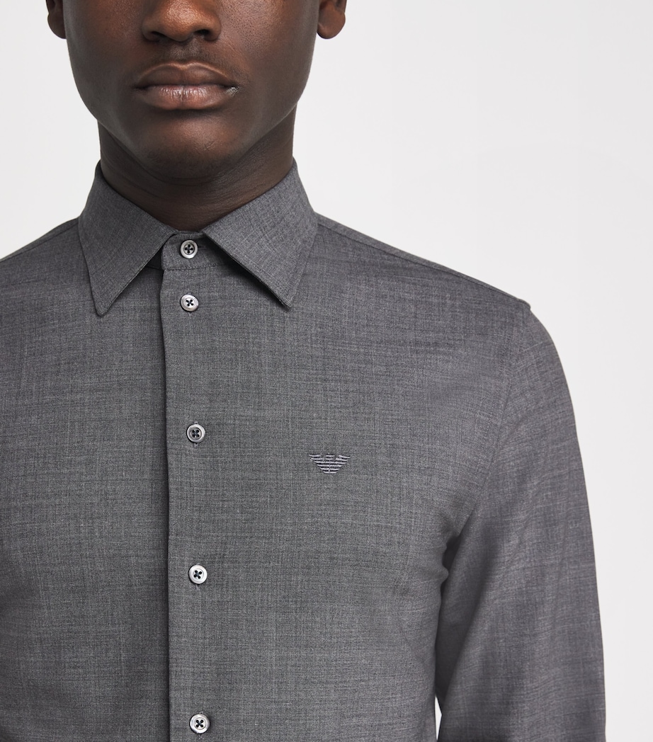 Stretch-Wool Logo Shirt O8003 Image 6