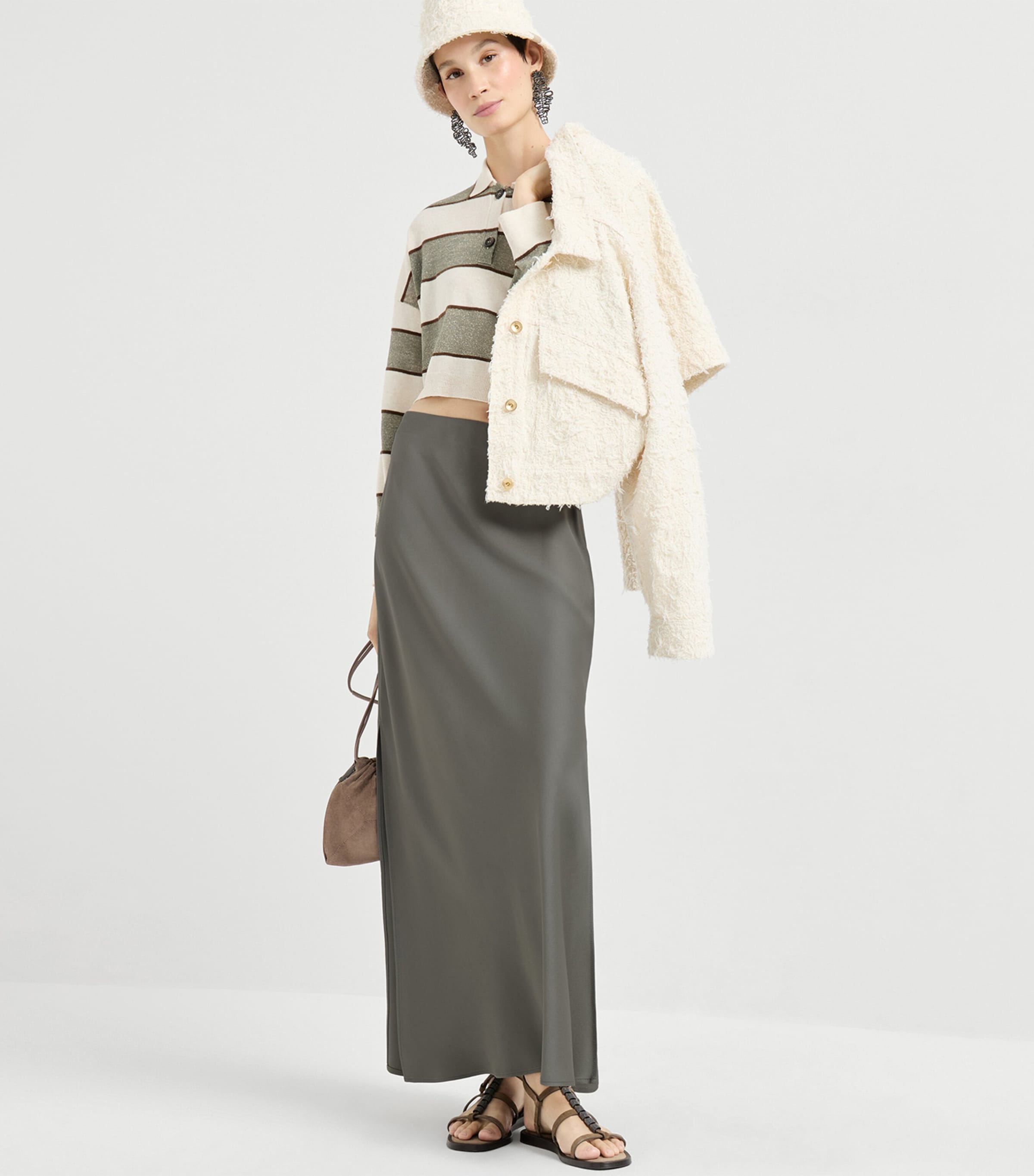 Satin Cady Maxi Skirt C9125 Image 5