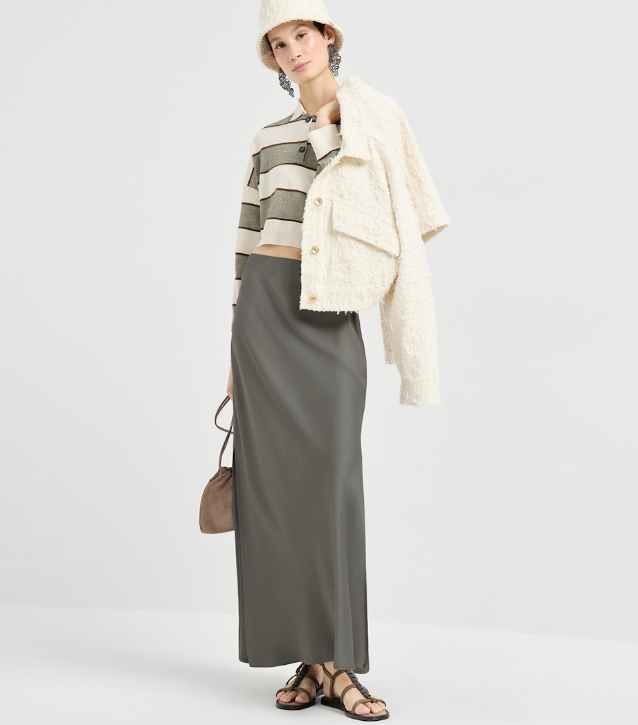 Satin Cady Maxi Skirt C9125 Image 5