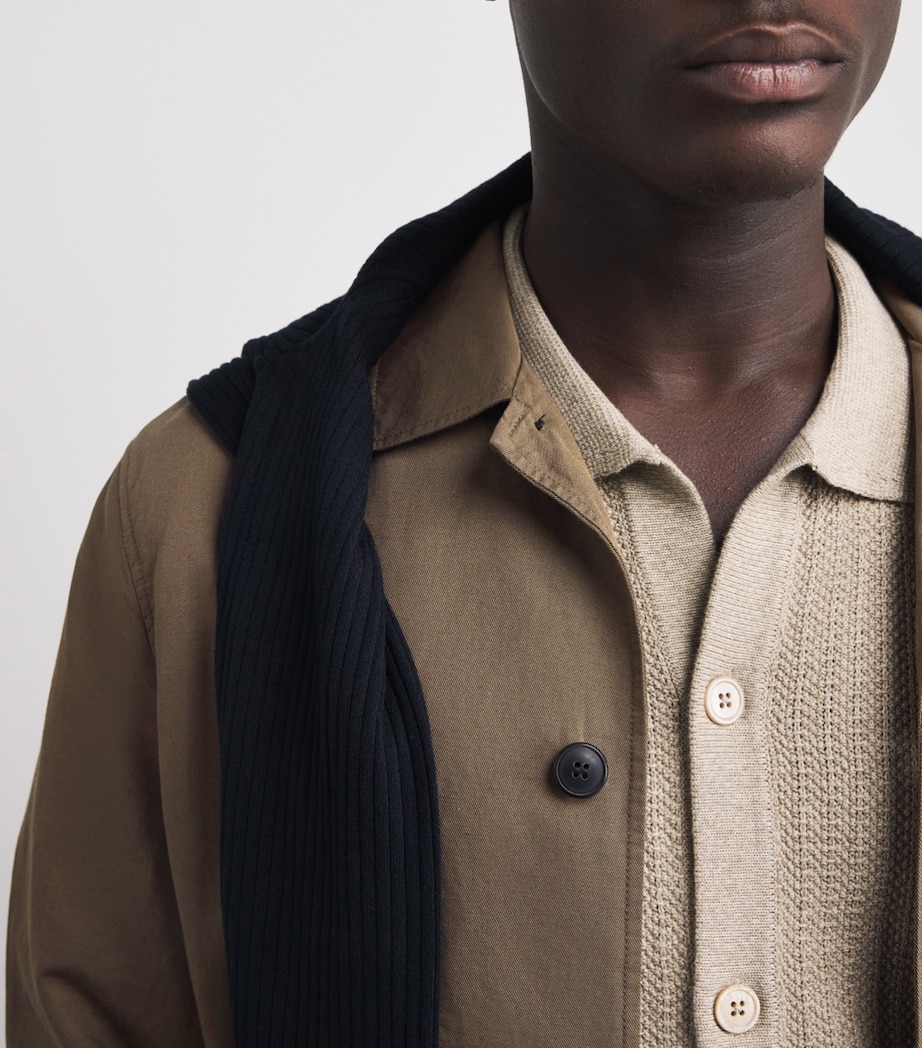 Sunspel Mens Cotton-Linen Field Jacket Brgr Dark Image 3