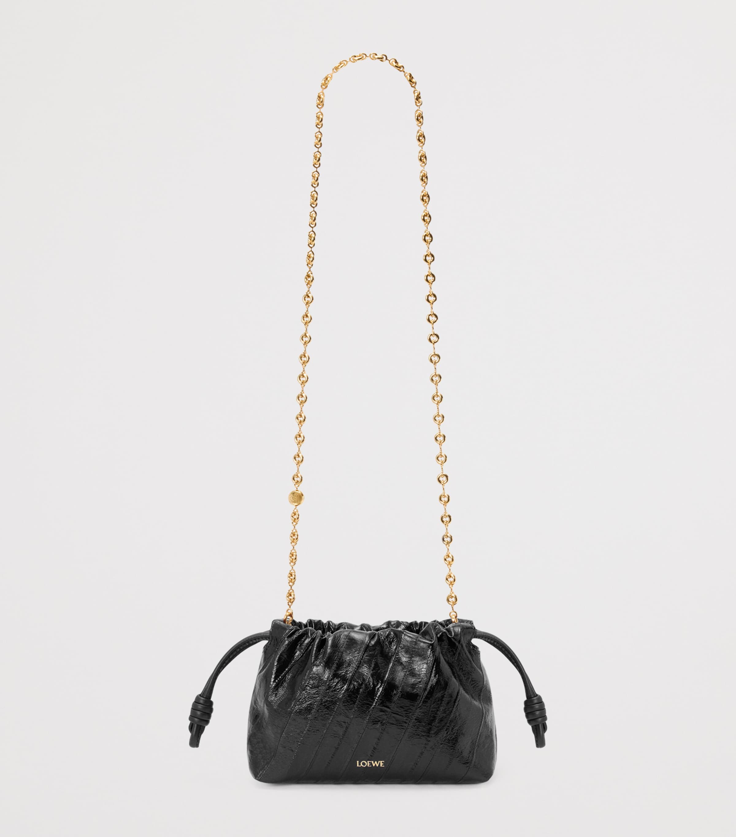 Mini Eel Leather Flamenco Purse BLACK Image 6