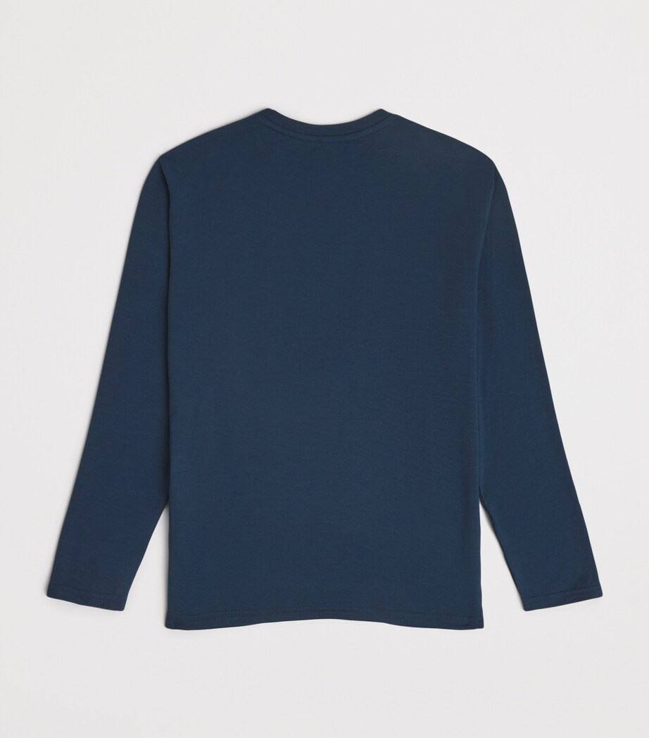 Homebody Kids Jersey Stripe Long-Sleeve T-Shirt (4-16 Years) Navy Image 2