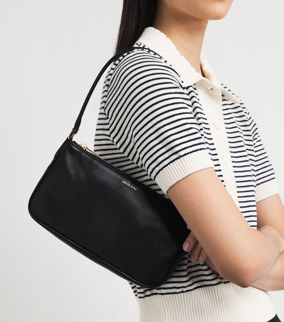 Mini Leather Elly Shoulder Bag BLACK Image 5
