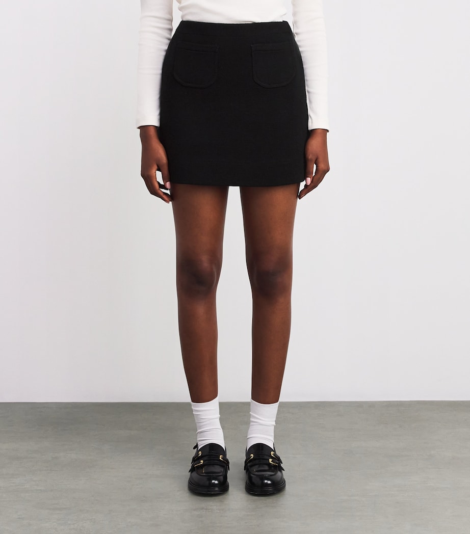 Knitted Mini Skirt BLACK Image 3