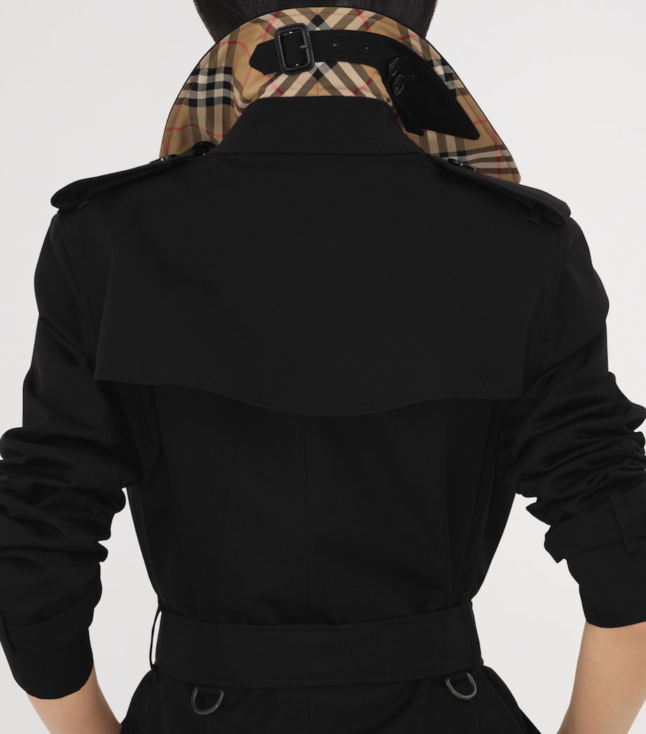 Gabardine Long Kensington Heritage Trench Coat BLACK Image 5