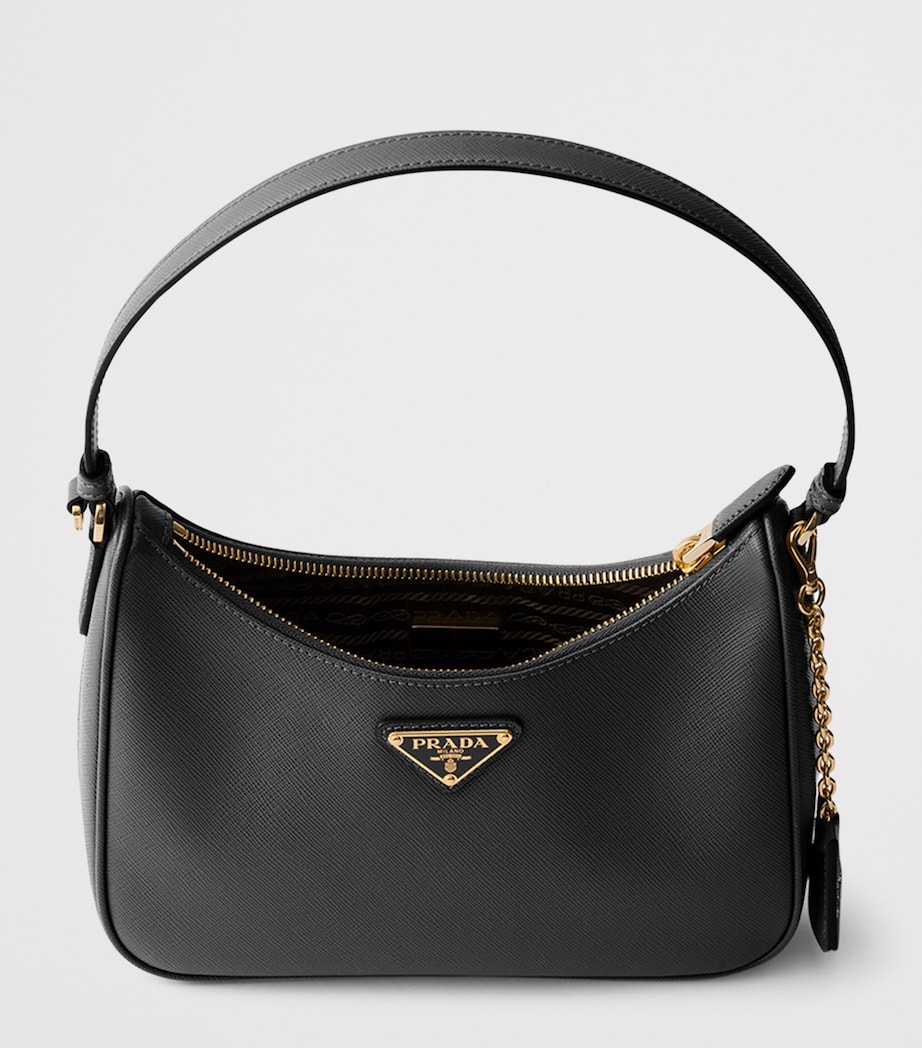Prada Mini Saffiano Leather Re-Edition 2005 Top-Handle Bag Black Image 4