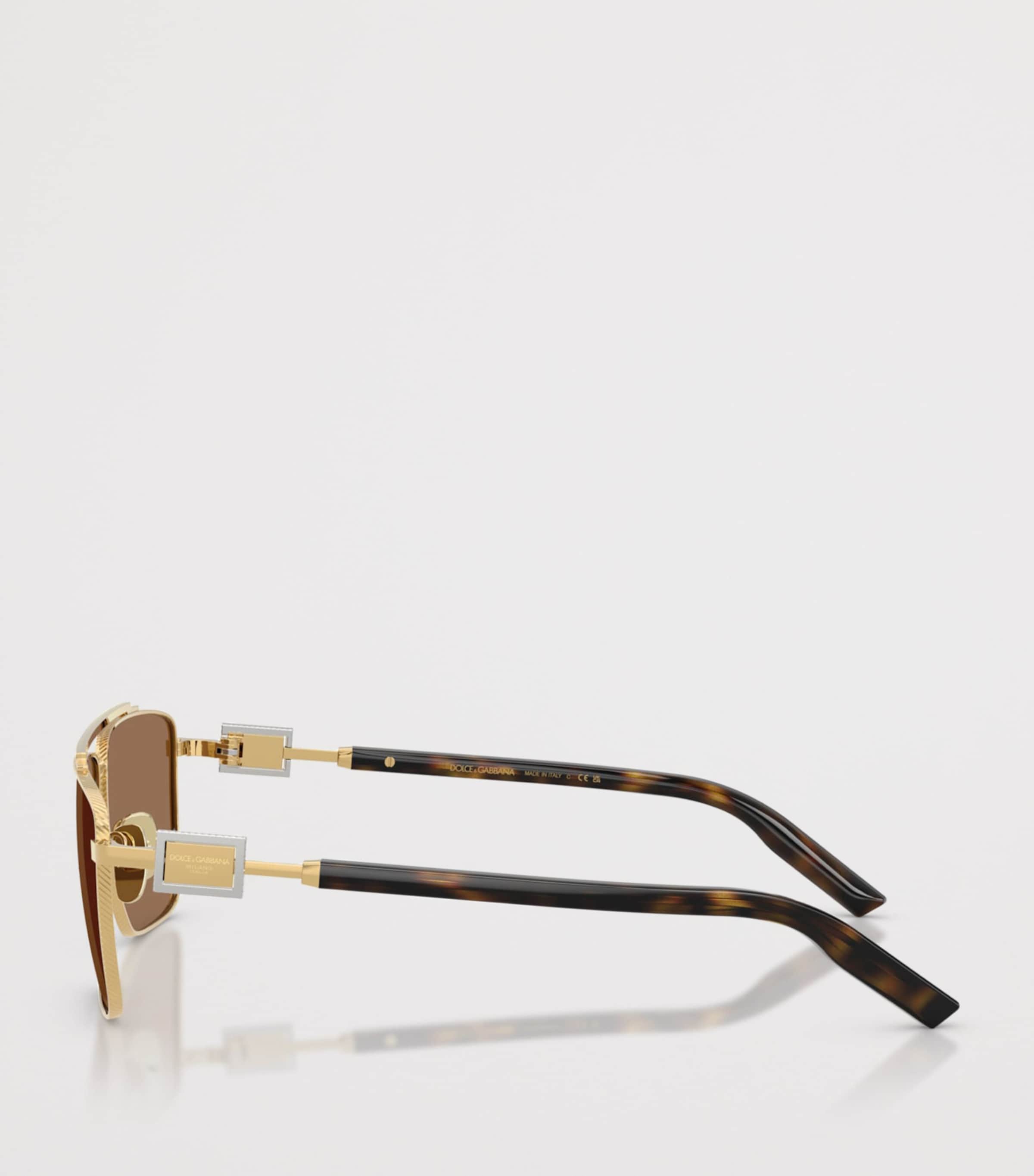 Dolce&Gabbana Metal Square Sunglasses Gold Image 3