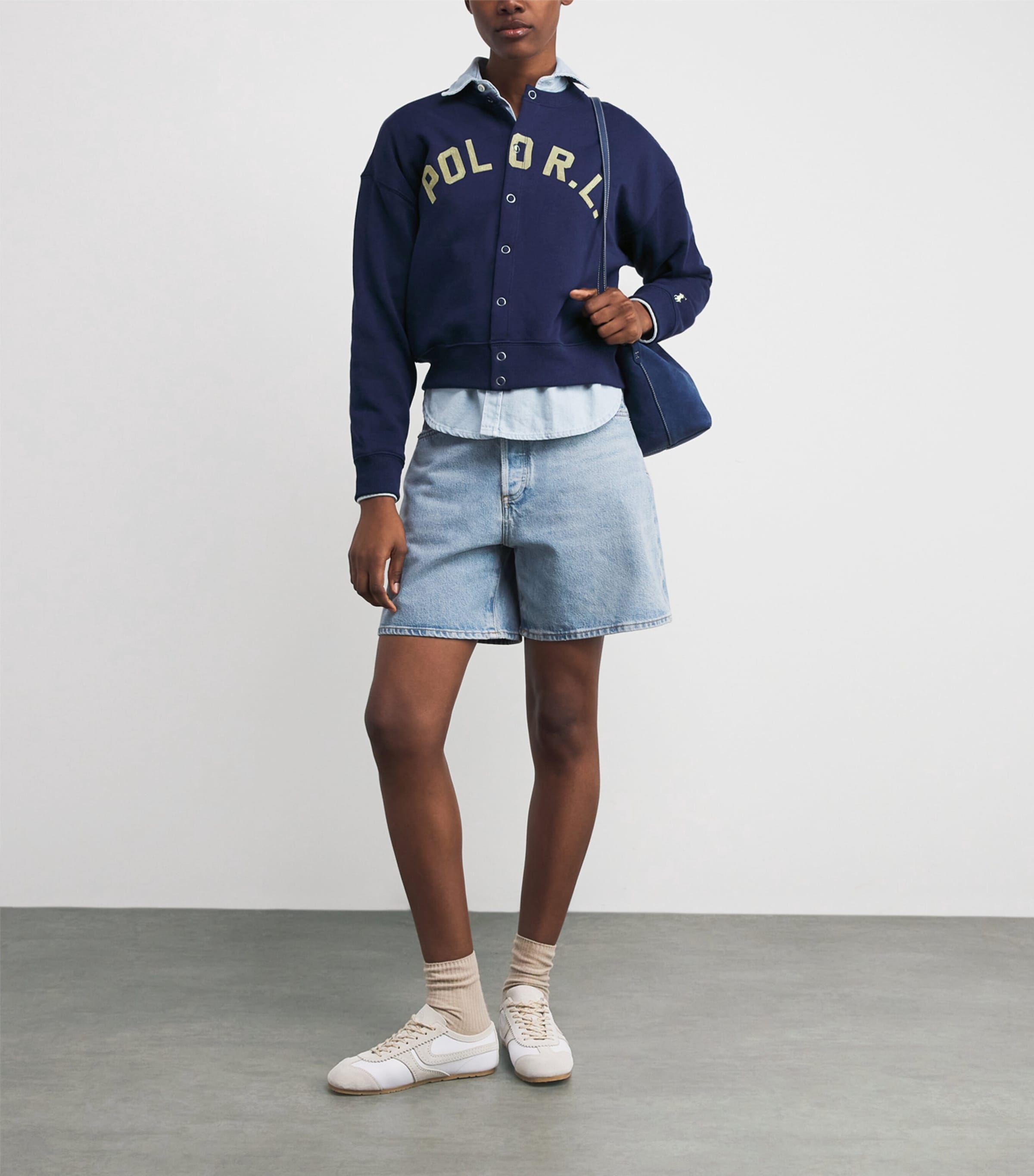 Polo Ralph Lauren Fleece Logo Cardigan In Blue