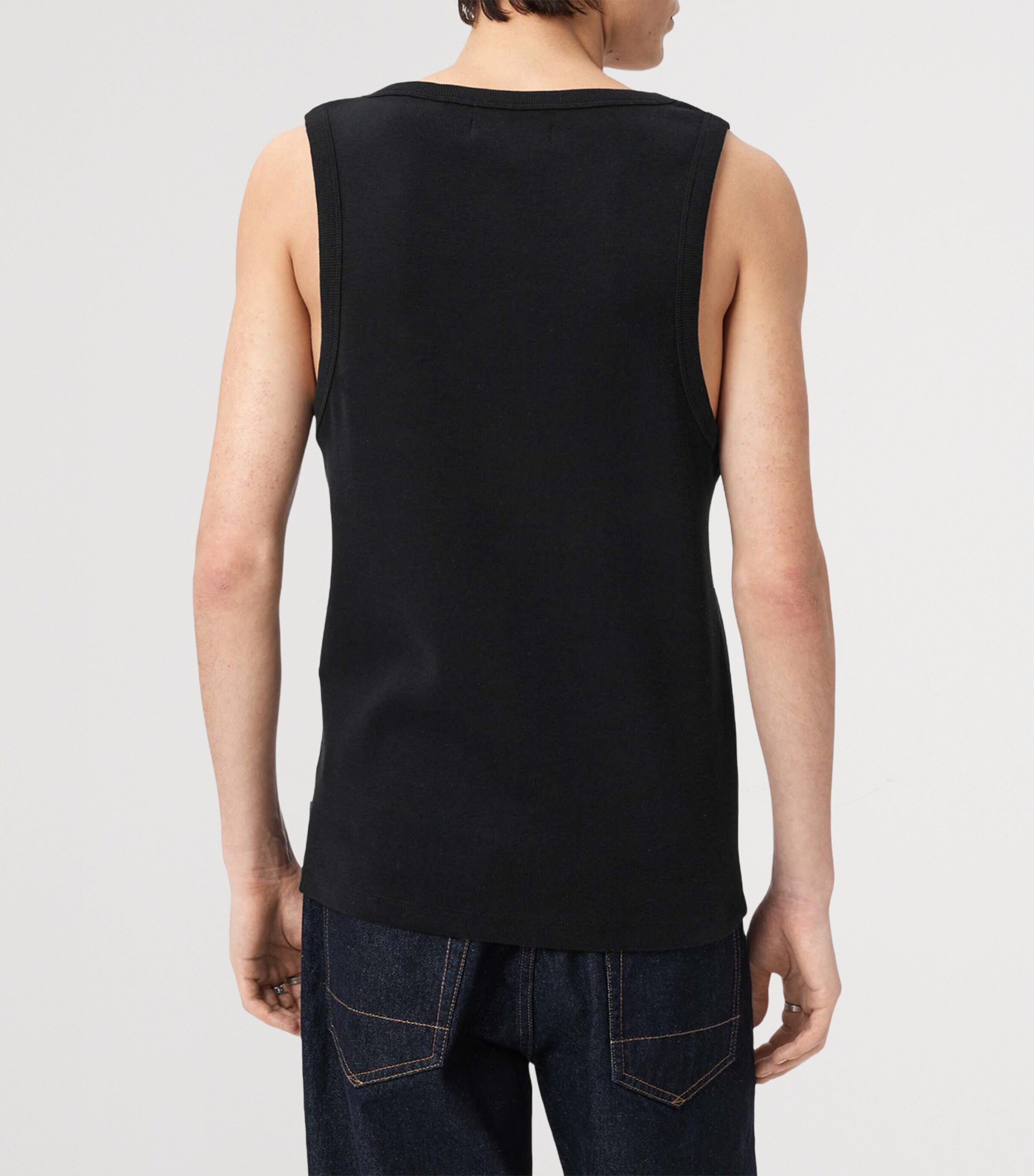 AllSaints Mens Organic Cotton Axel Vest Jet Black Image 4