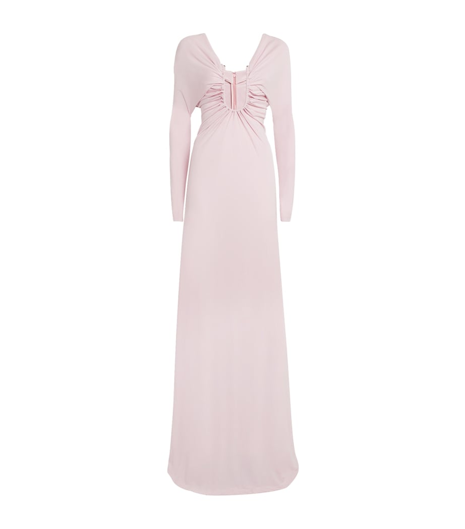 Jersey Shawl Gown CHALKY PINK Image 1