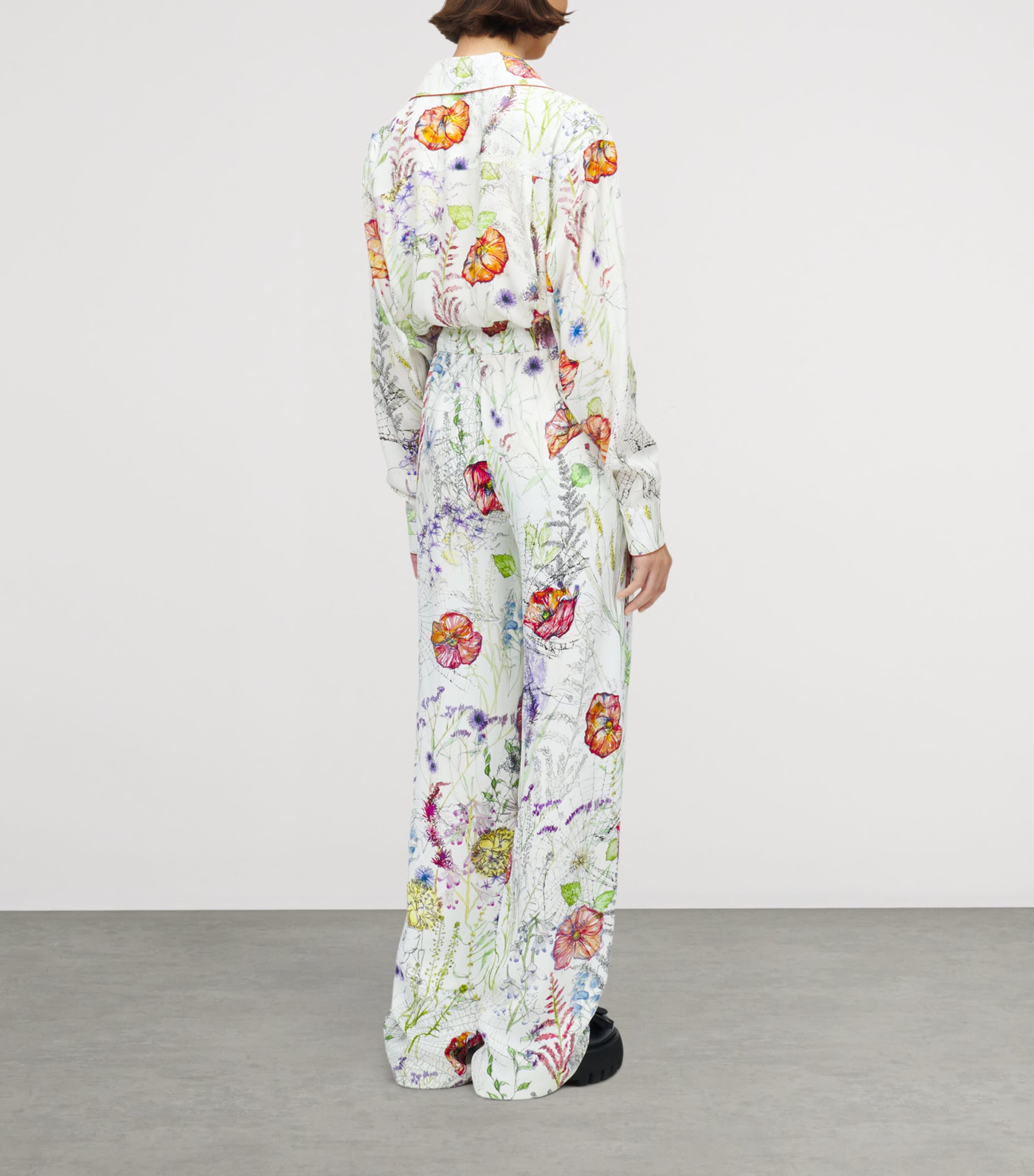 Satin Floral Trousers 9015 Image 4