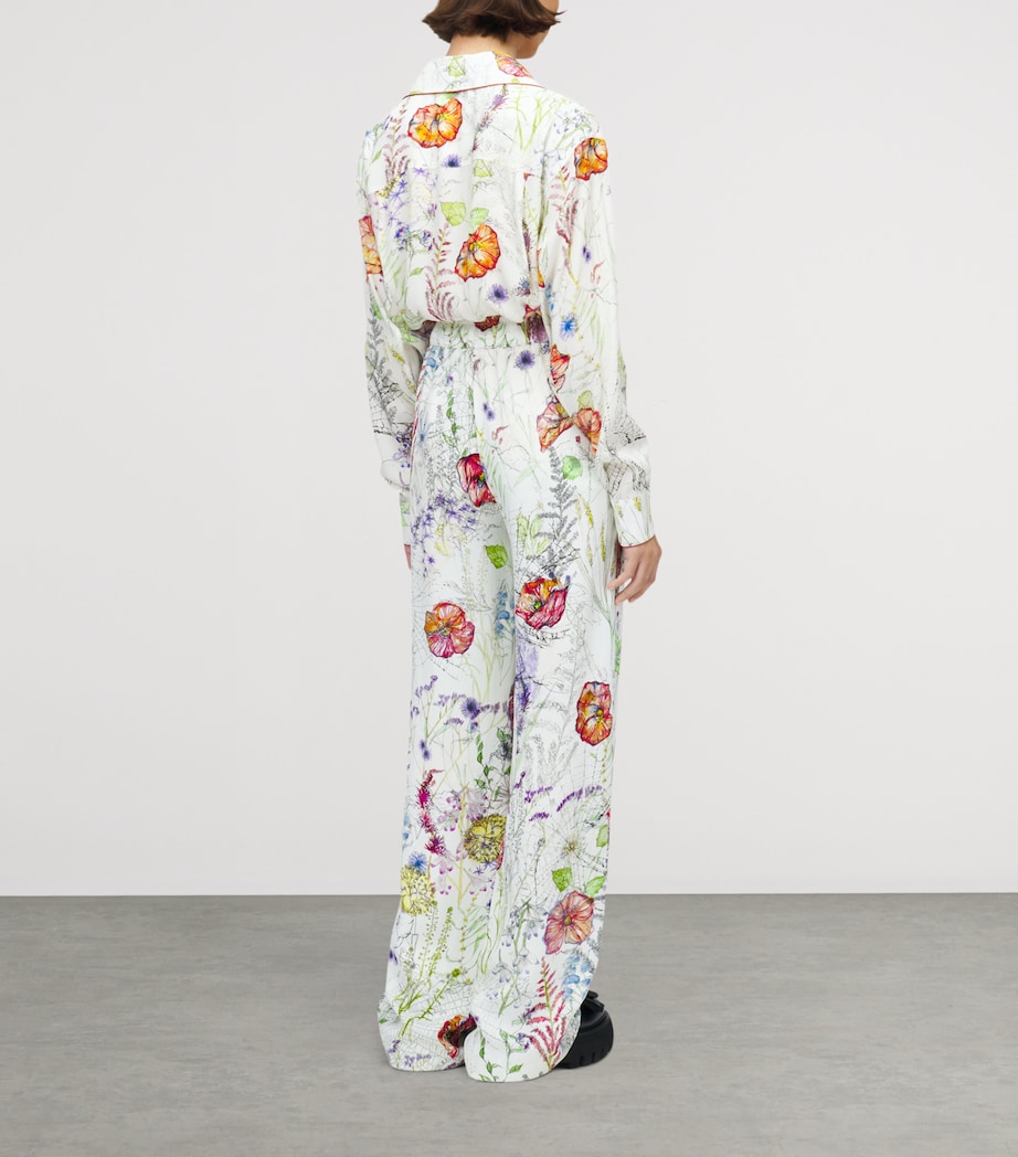 Satin Floral Trousers 9015 Image 4