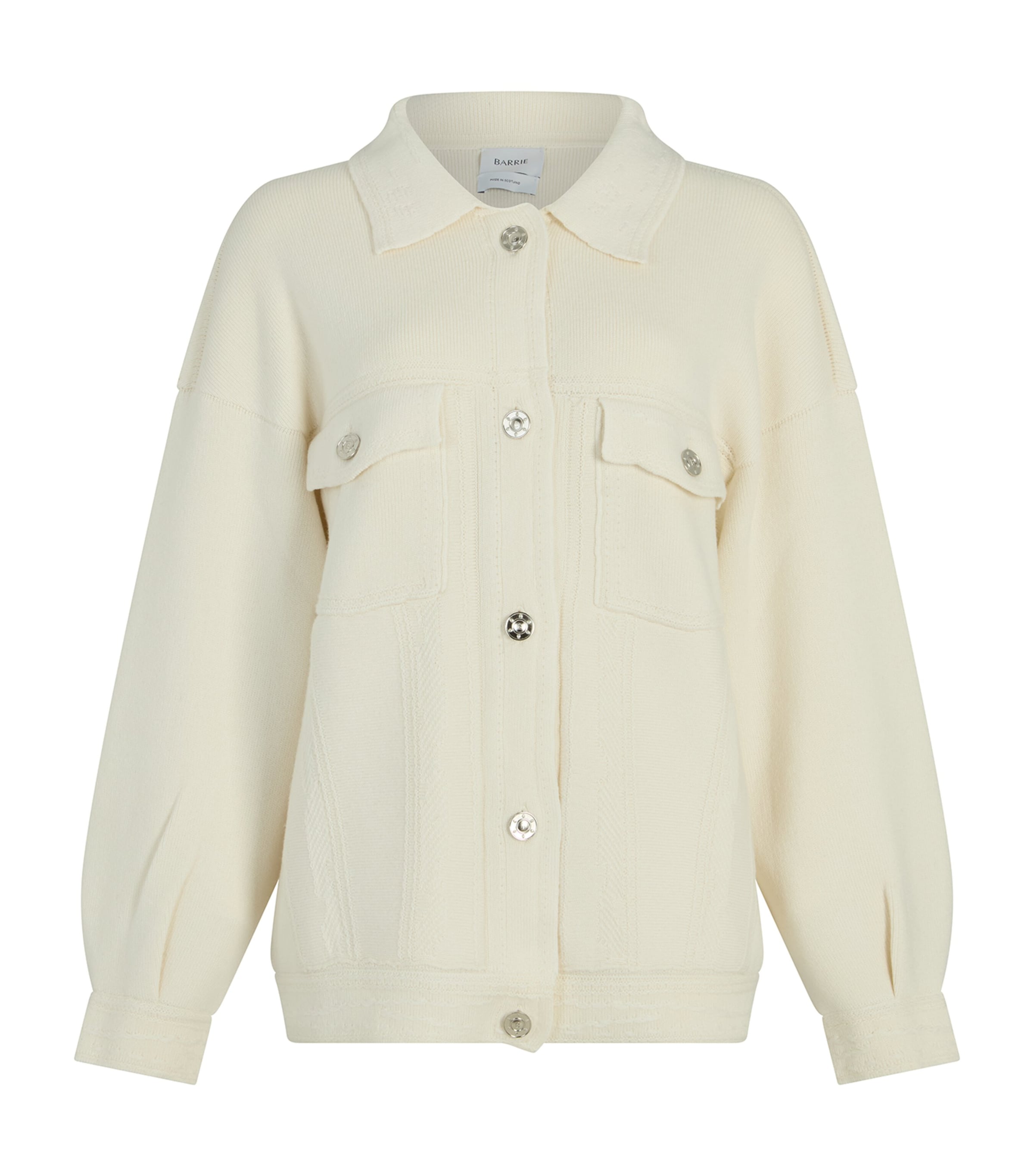 Barrie Cashmere-blend Oversized Denim Jacket In White