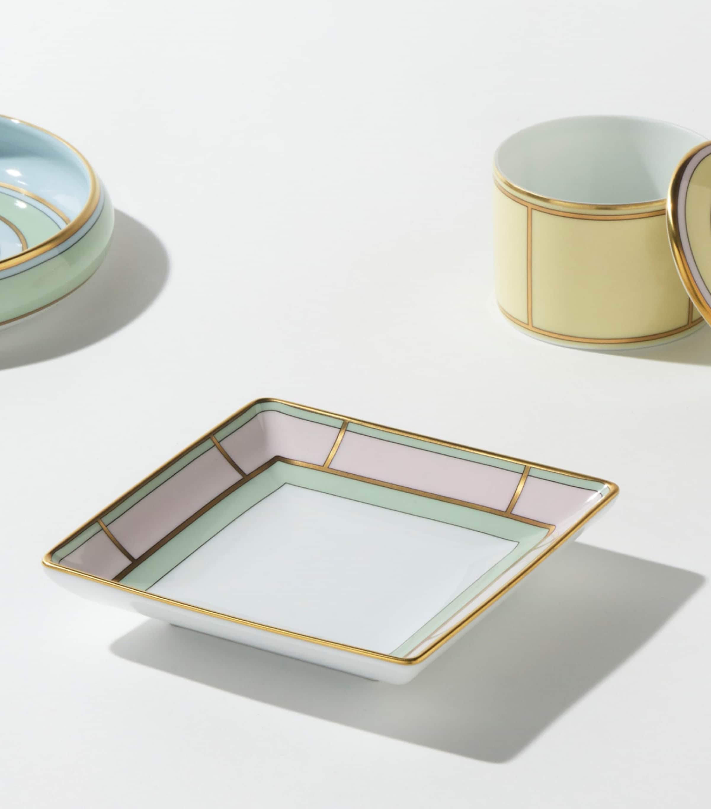 GINORI 1735 Porcelain Colonna Diva Square Change Tray (13.5cm) Image 2
