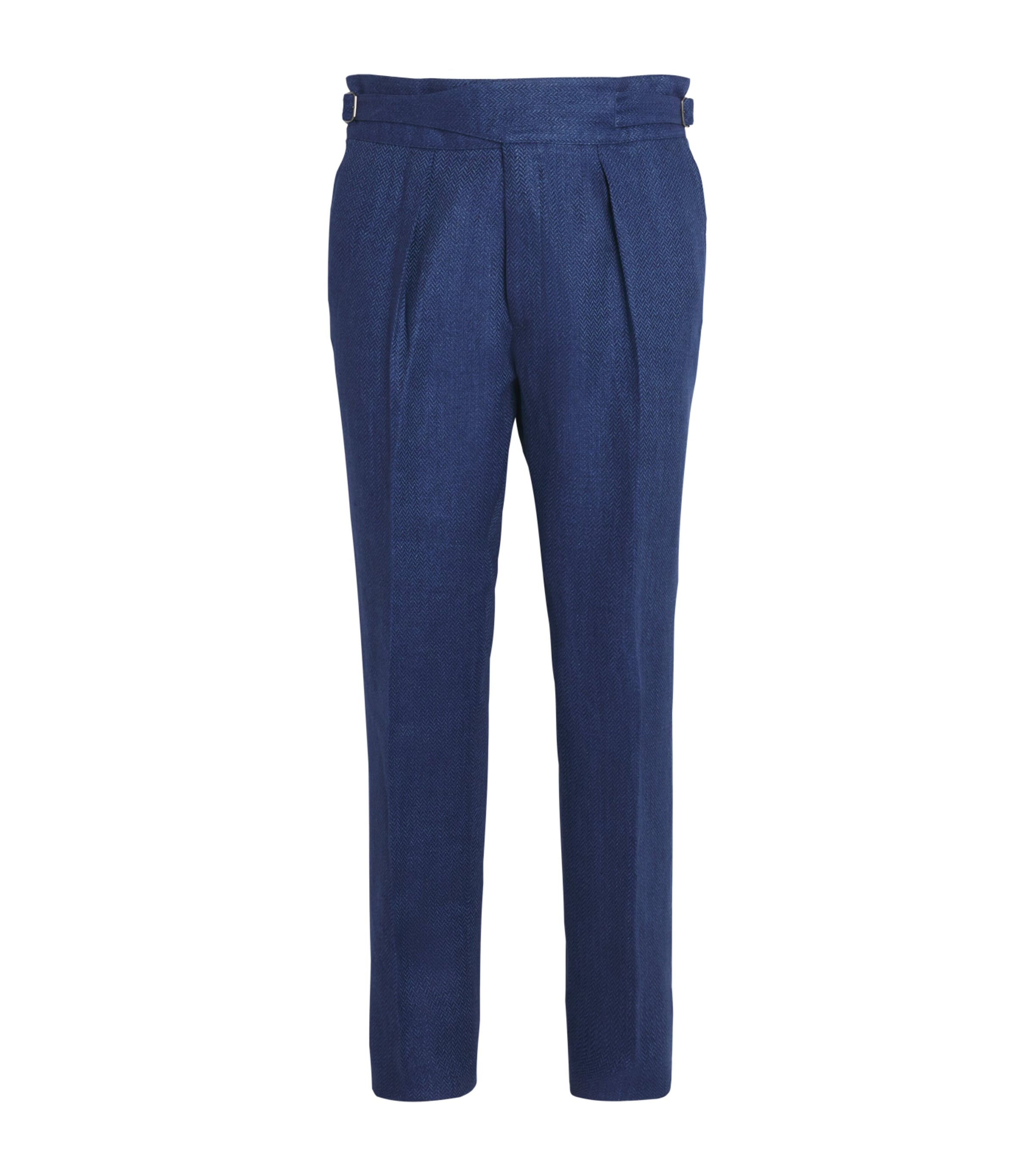 Polo Ralph Lauren Mens Linen Herringbone Suit Trousers Navy/dark Navy Image 1