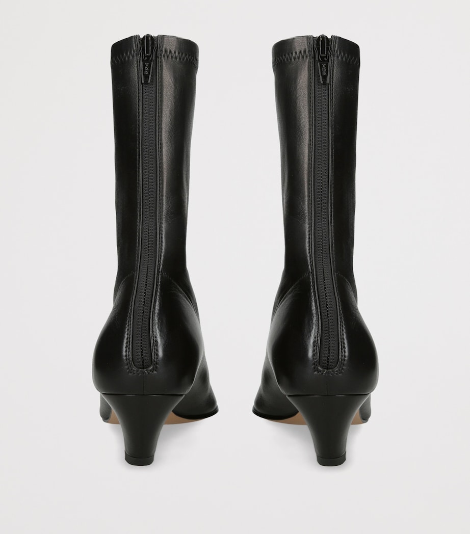 Khaite Leather Arizona Heeled Ankle Boots 40 Black Image 3