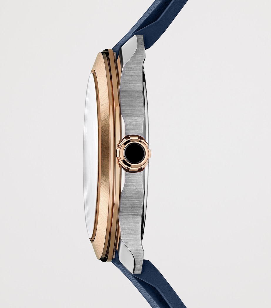 Stainless Steel and Rose Gold Octo Roma Watch 41mm BLUE Image 7