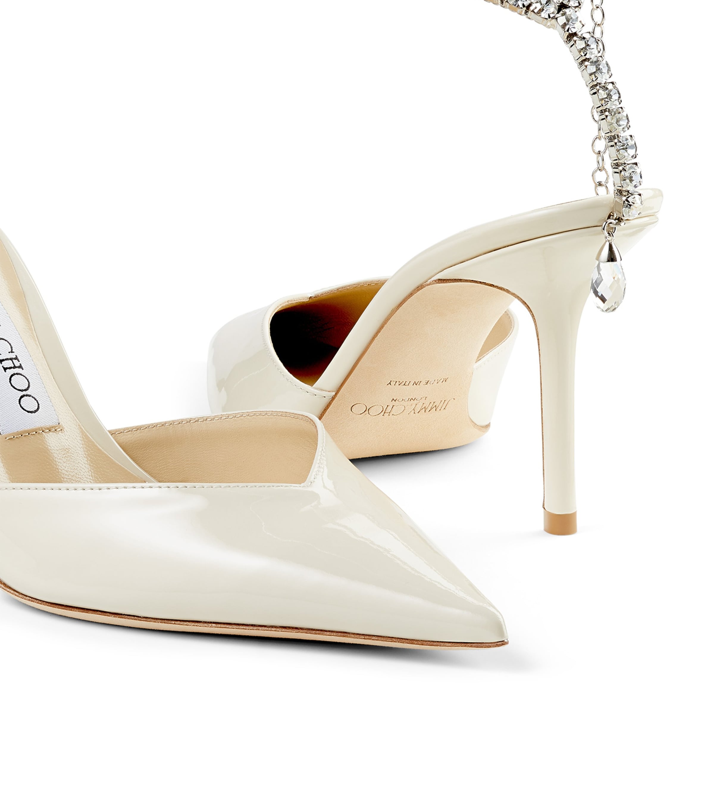Jimmy Choo White Saeda 85 Patent Pumps | Harrods US